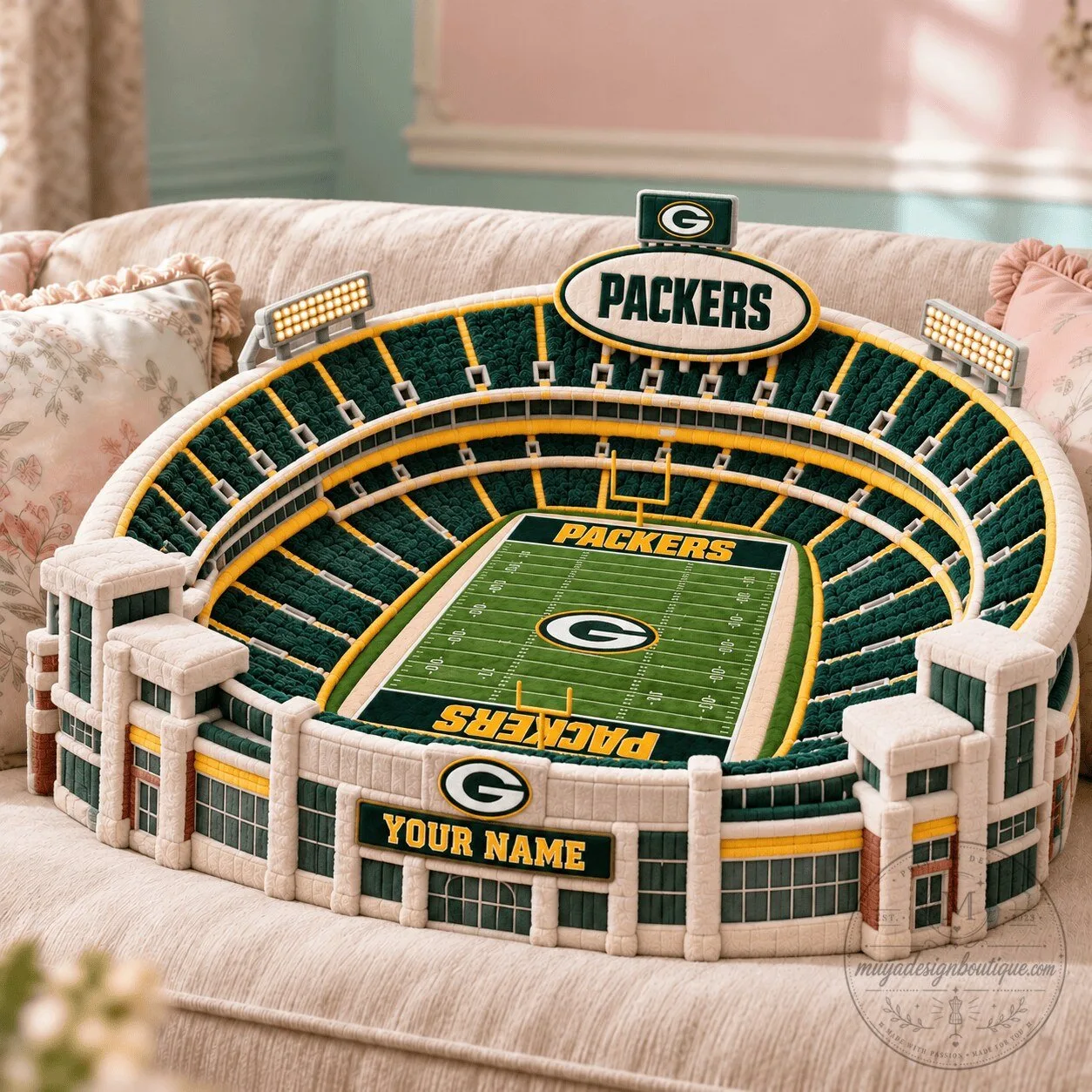 Green Bay Packers Lambeau Field Stadium Custom Shaped Pillow