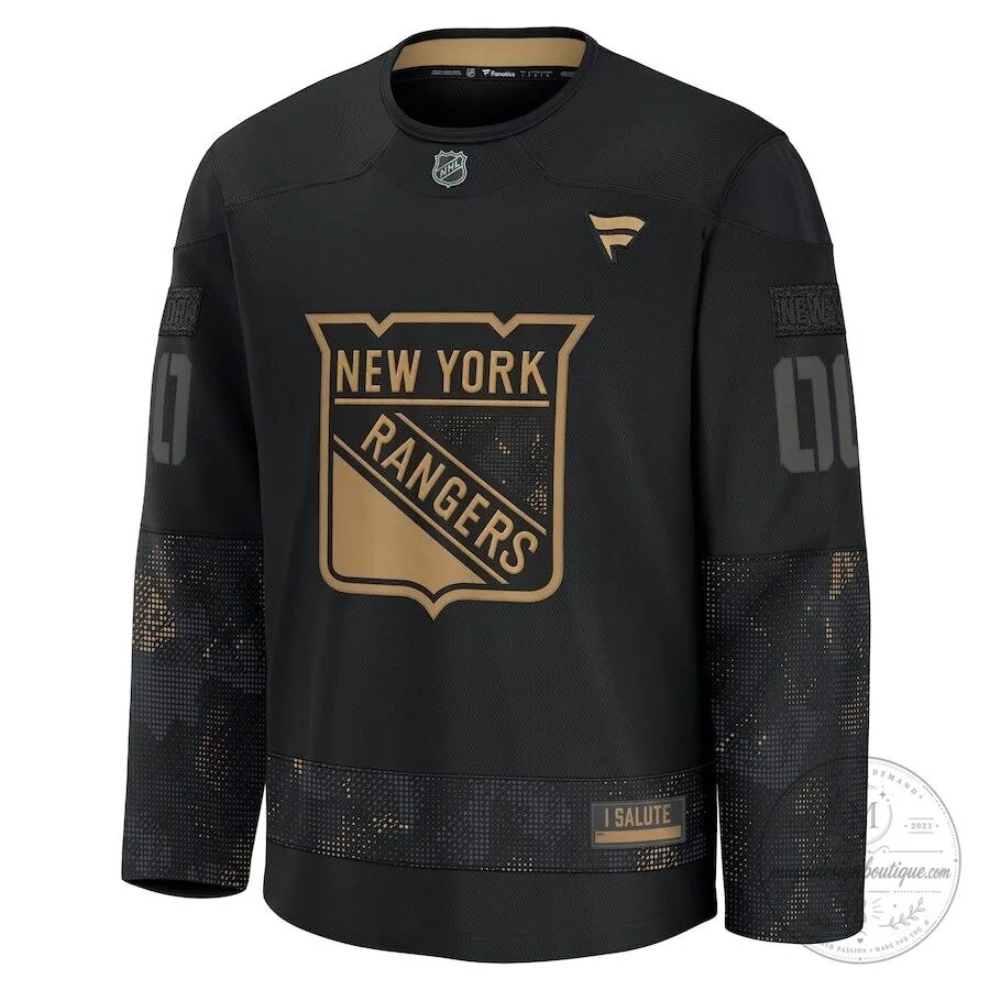 New York Rangers Military Appreciation Black and Gold Hockey Jersey