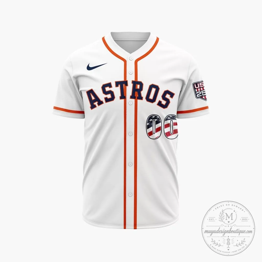 Houston Astros Personalized 2026 Stars and Stripes Fourth Of July Baseball Jersey 8 Houston Astros Personalized 2026 Stars and Stripes Fourth Of July Baseball Jersey