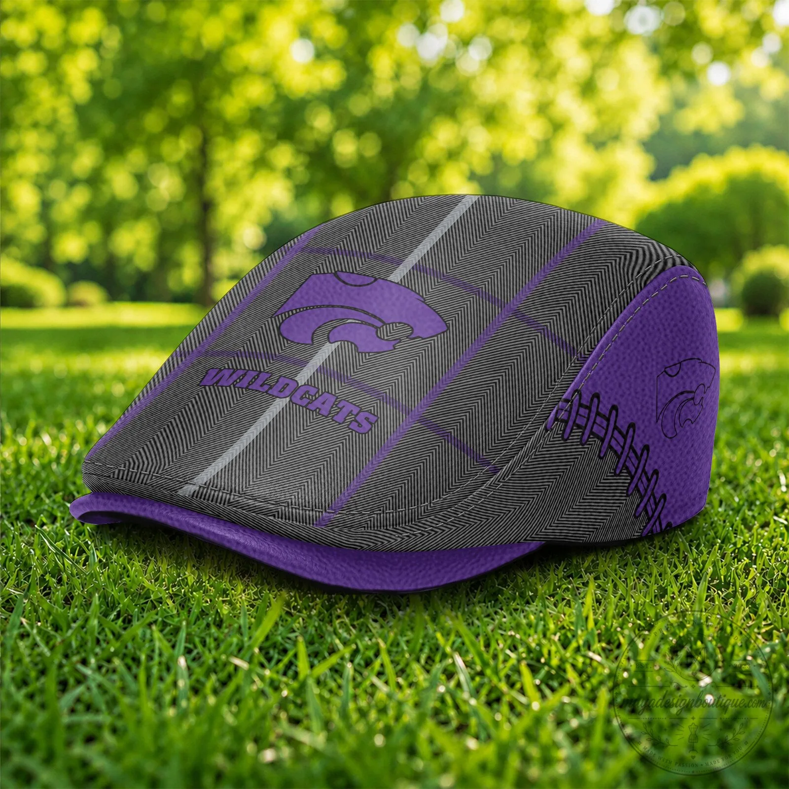 Kansas State Wildcats NCAA Golf Flat Cap, Purple and Gray Ivy Cap 1 Kansas State Wildcats NCAA Golf Flat Cap, Purple and Gray Ivy Cap