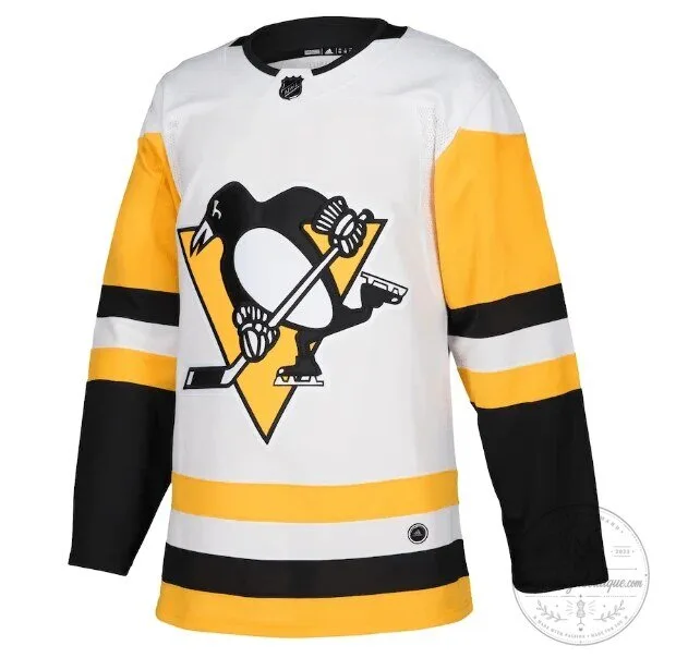 Pittsburgh Penguins White and Gold Official NHL Hockey Jersey