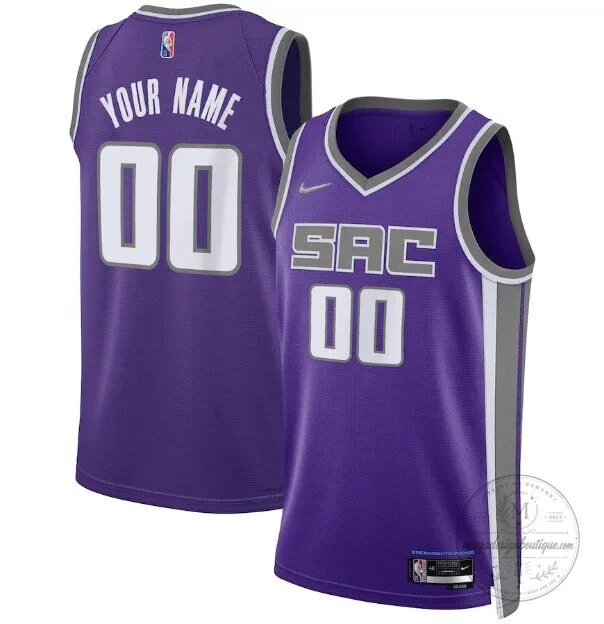 Sacramento Kings Icon Edition Purple Custom Basketball Jersey