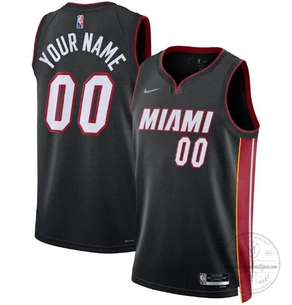Miami Heat Black Icon Edition Custom Basketball Jersey