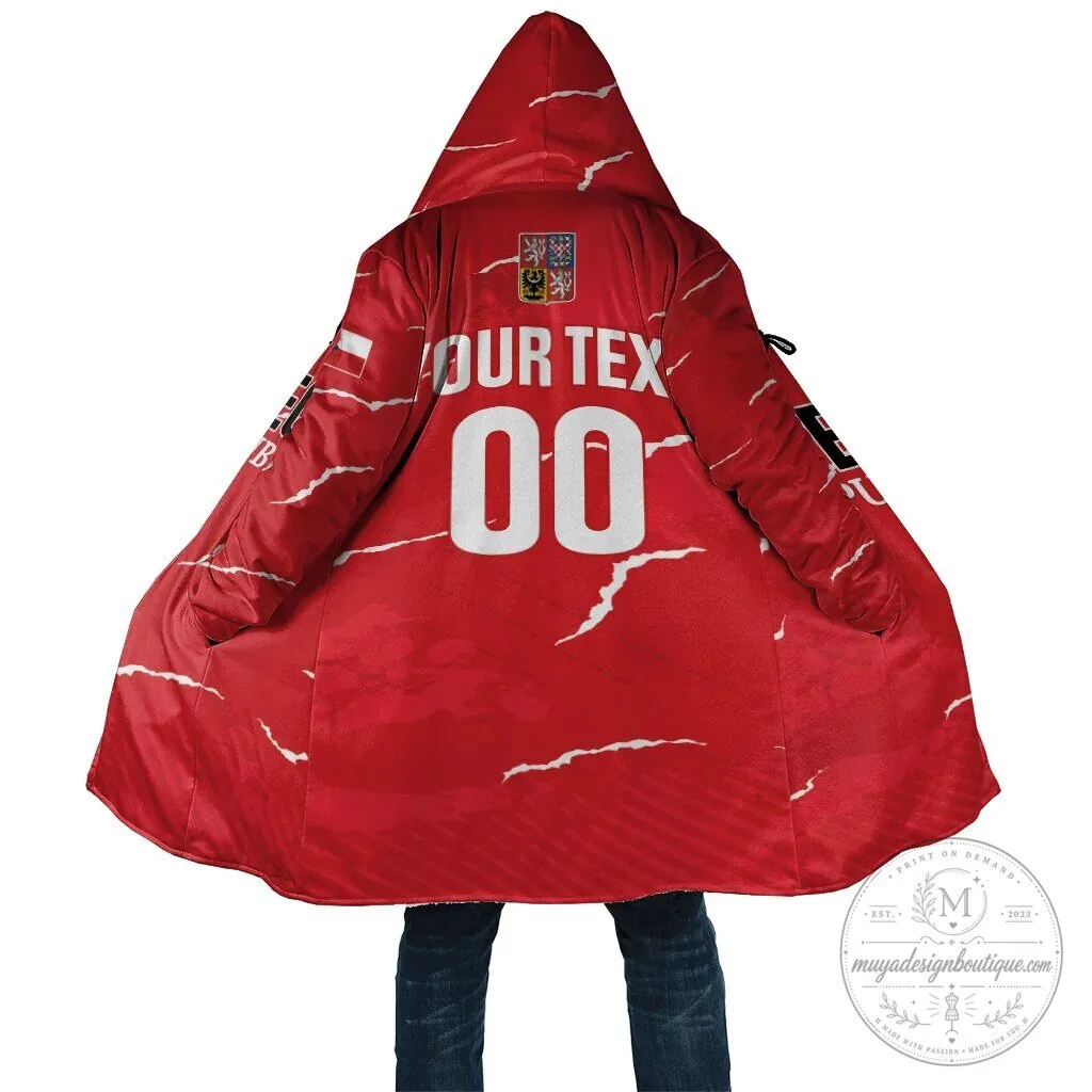 Czech Republic Handball Team Personalized Red Cloak Go Champions Hooded Cloak