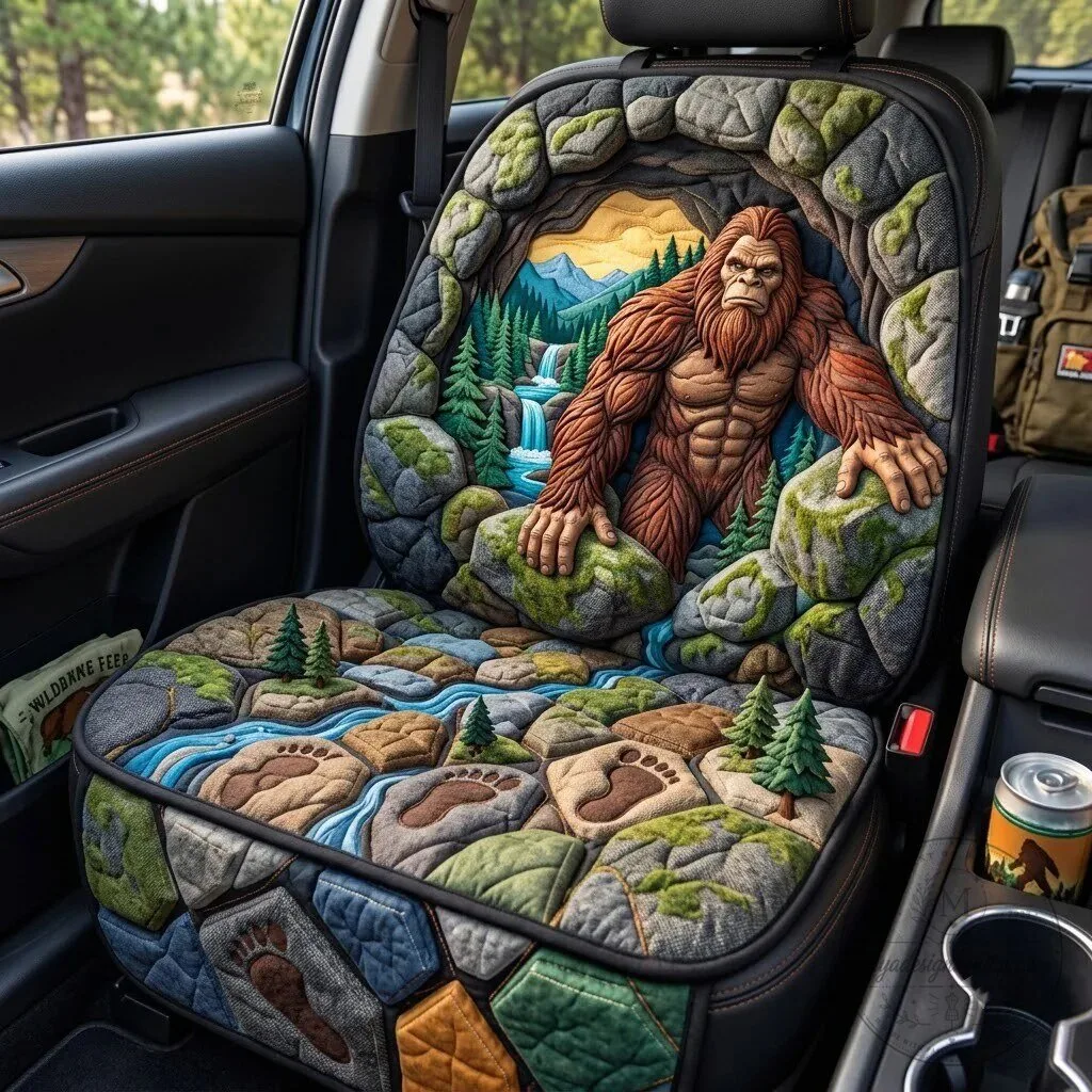 Bigfoot Hidden World Quilted Car Seat Protector Cover