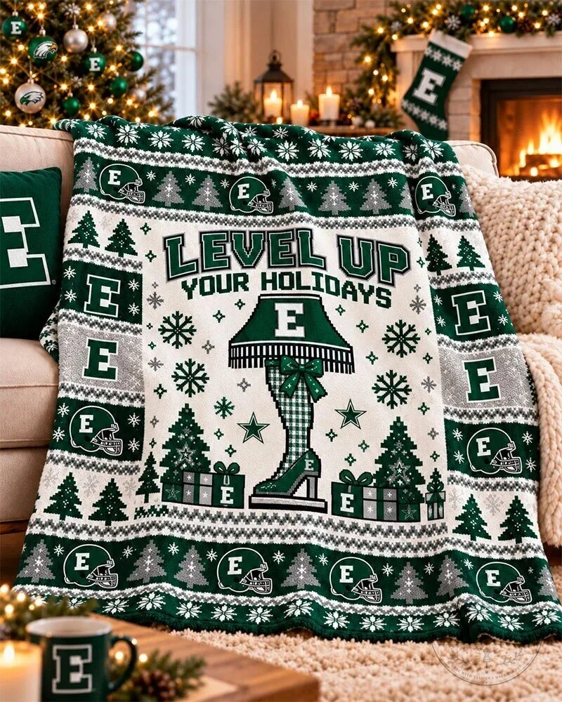 Eastern Michigan Eagles Level Up Your Holidays Christmas Blanket