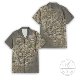 Hawaiian Shirt in Camouflage with Washington Commanders Salute To Service Design