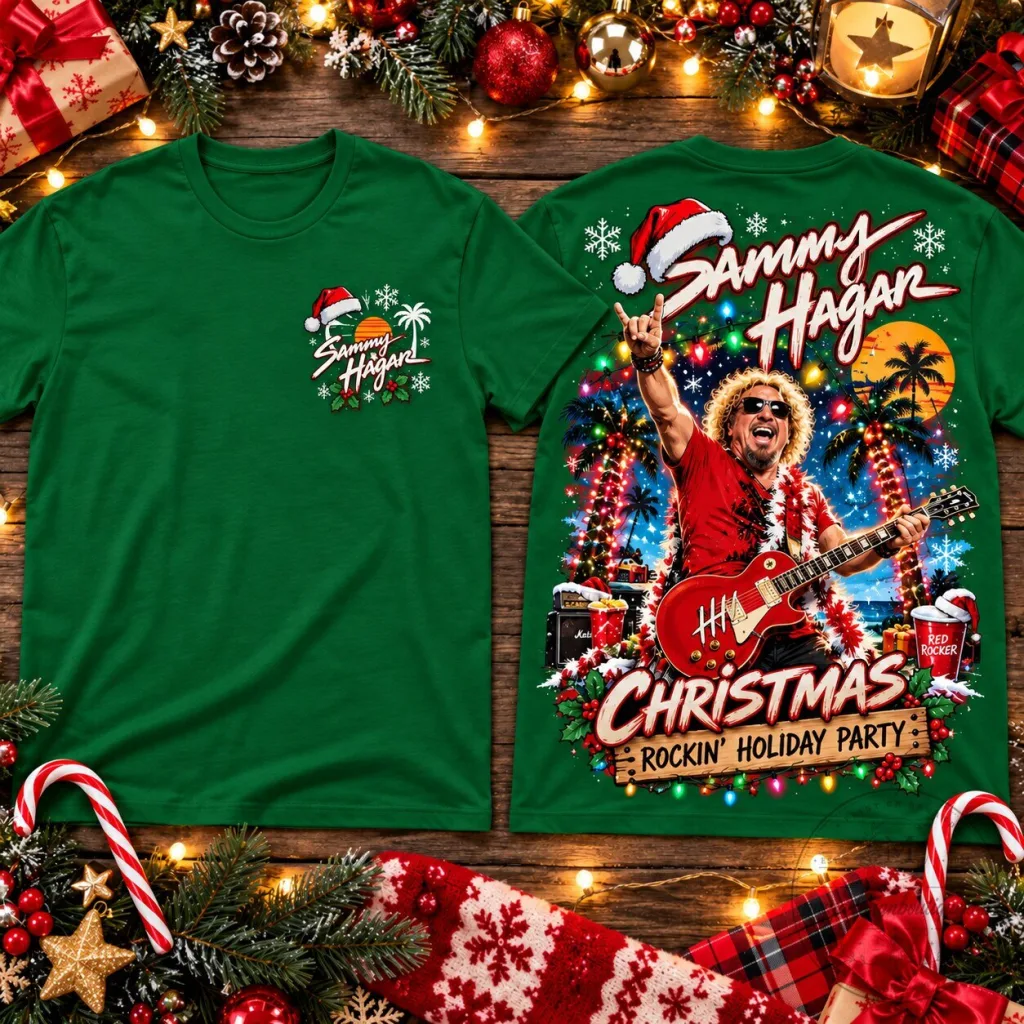 Sammy Hagar Christmas Rockin' Holiday Party Guitar Concert Fan T-Shirt Sammy Hagar Christmas Rockin' Holiday Party Guitar Concert Fan T-Shirt