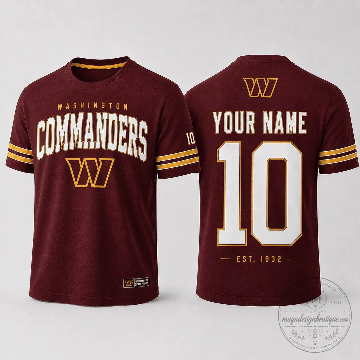 Washington Commanders NFL Fan Shirt Custom Name Number T-Shirt