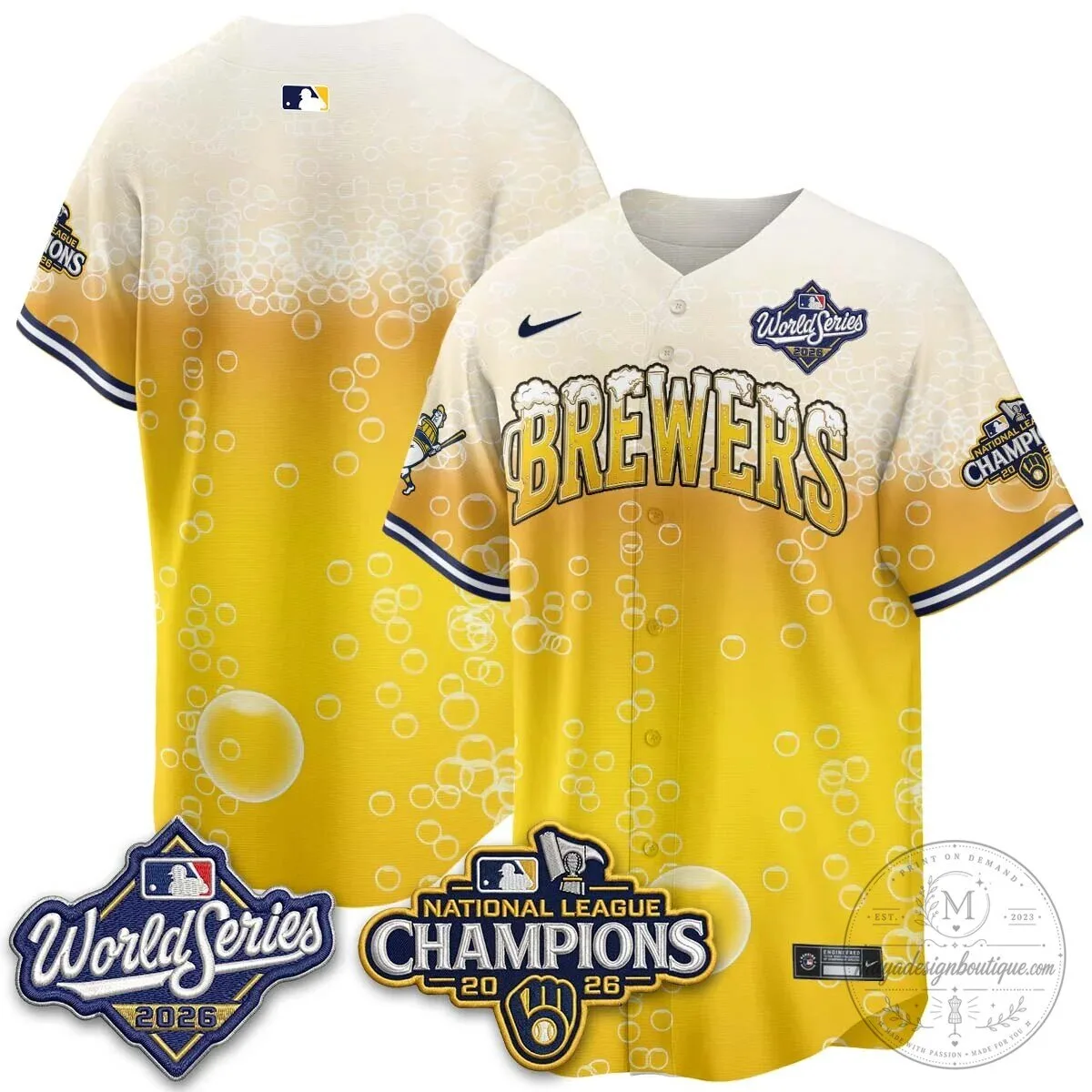 Milwaukee Brewers Bob Uecker World Series Champions Baseball Jersey 70 Milwaukee Brewers Bob Uecker World Series Champions Baseball Jersey