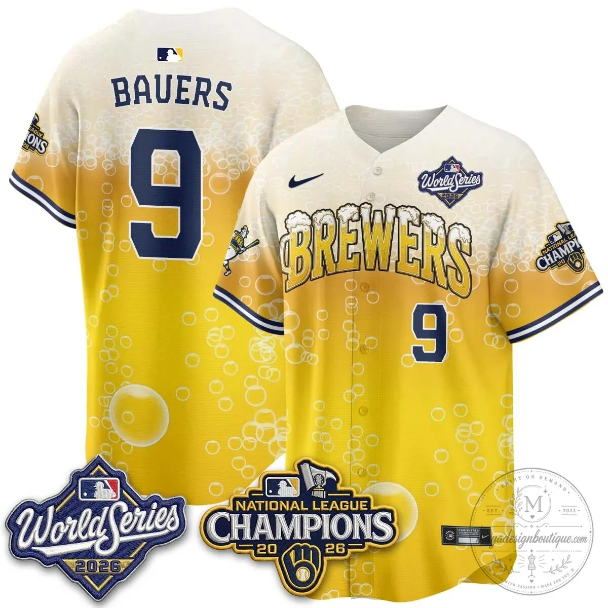 Milwaukee Brewers Bob Uecker World Series Champions Baseball Jersey 73 Milwaukee Brewers Bob Uecker World Series Champions Baseball Jersey