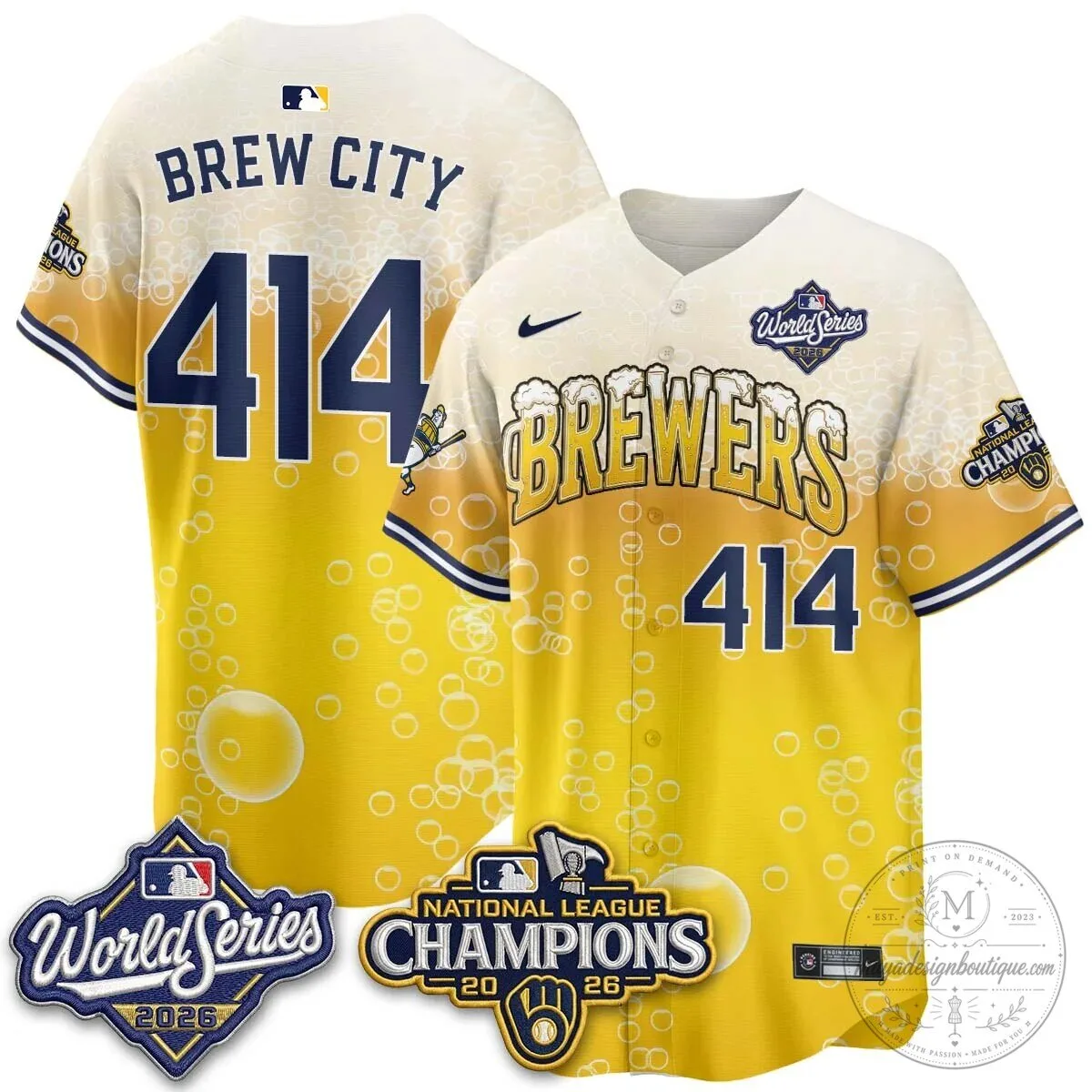 Milwaukee Brewers Bob Uecker World Series Champions Baseball Jersey 75 Milwaukee Brewers Bob Uecker World Series Champions Baseball Jersey