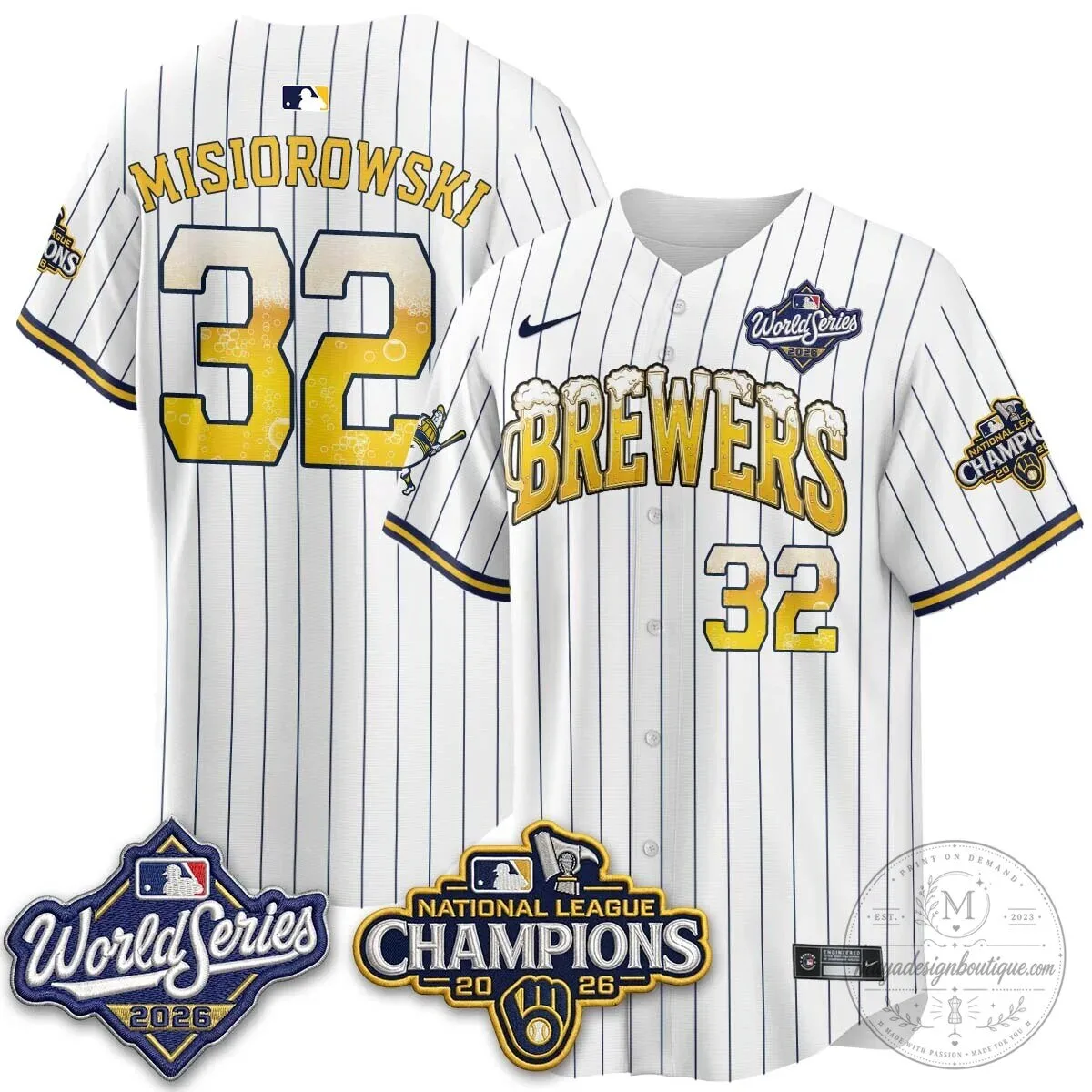 Milwaukee Brewers Bob Uecker World Series Champions Baseball Jersey 77 Milwaukee Brewers Bob Uecker World Series Champions Baseball Jersey