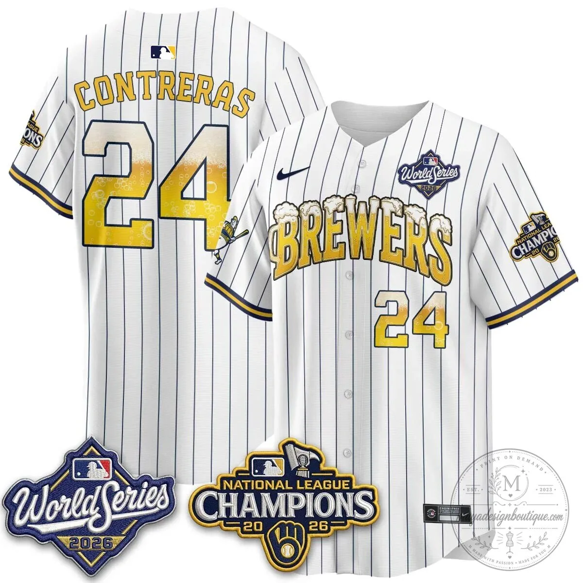 Milwaukee Brewers Bob Uecker World Series Champions Baseball Jersey 80 Milwaukee Brewers Bob Uecker World Series Champions Baseball Jersey