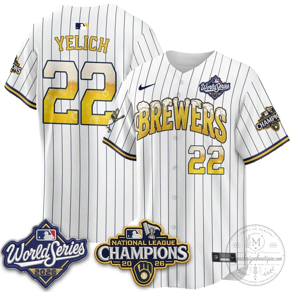 Milwaukee Brewers Bob Uecker World Series Champions Baseball Jersey 81 Milwaukee Brewers Bob Uecker World Series Champions Baseball Jersey