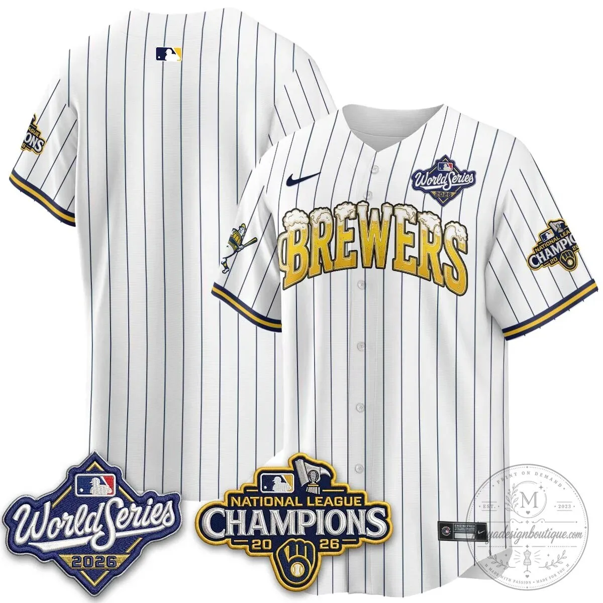 Milwaukee Brewers Bob Uecker World Series Champions Baseball Jersey 82 Milwaukee Brewers Bob Uecker World Series Champions Baseball Jersey