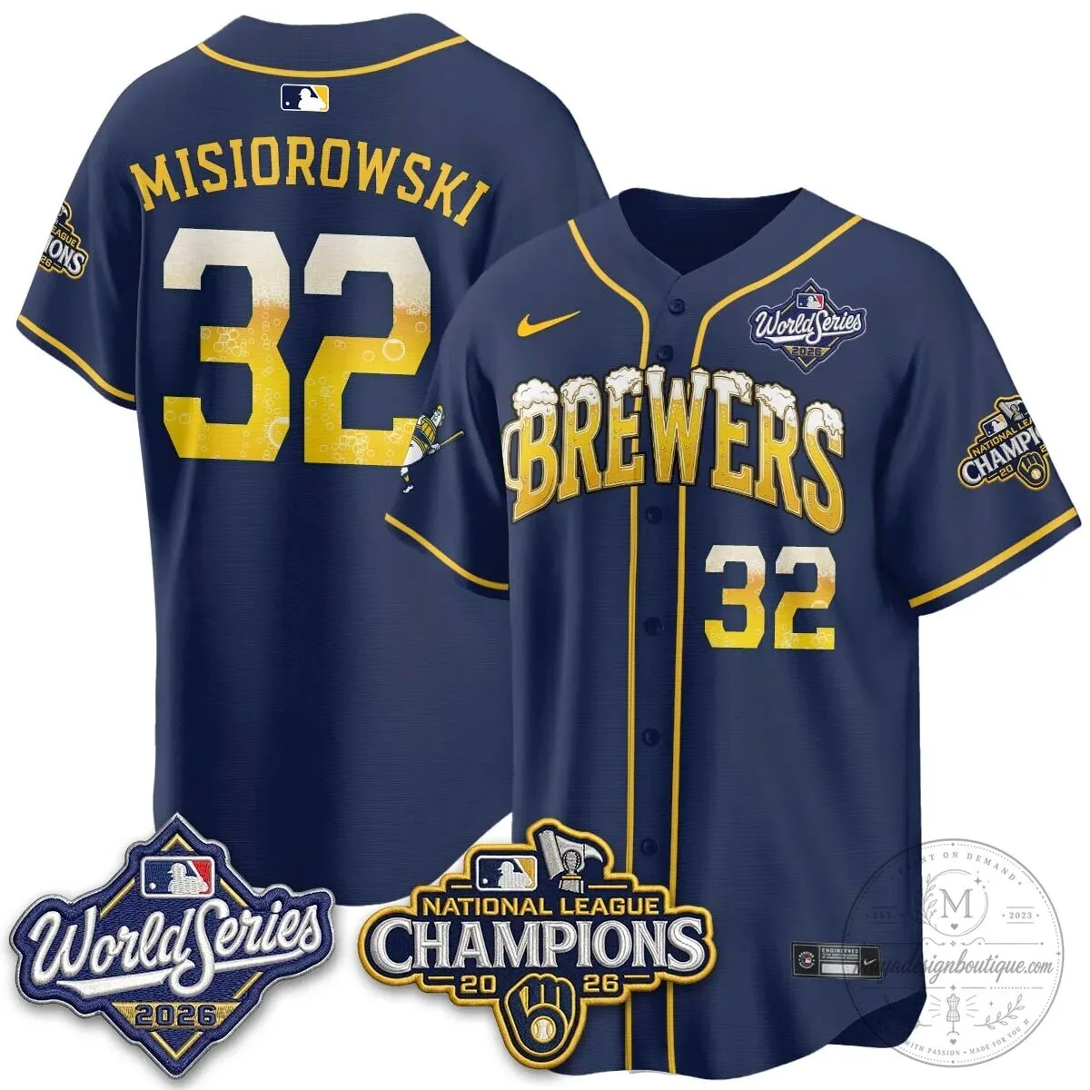 Milwaukee Brewers Bob Uecker World Series Champions Baseball Jersey 89 Milwaukee Brewers Bob Uecker World Series Champions Baseball Jersey