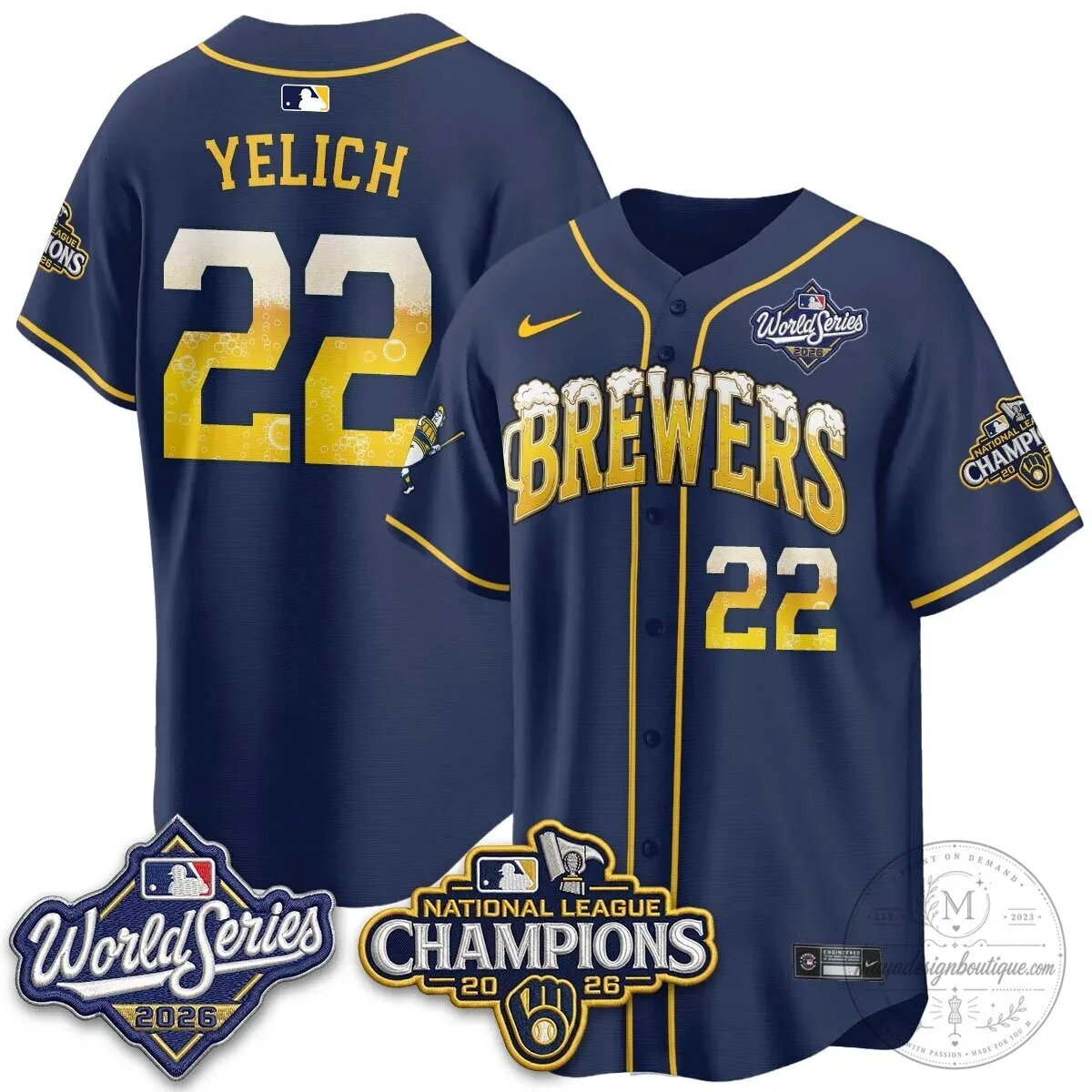 Milwaukee Brewers Bob Uecker World Series Champions Baseball Jersey 93 Milwaukee Brewers Bob Uecker World Series Champions Baseball Jersey