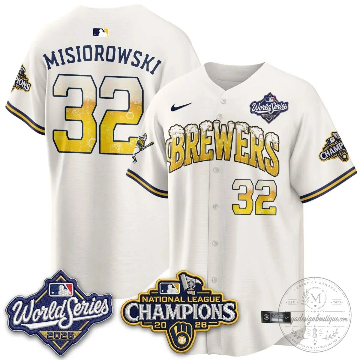 Milwaukee Brewers Bob Uecker World Series Champions Baseball Jersey 101 Milwaukee Brewers Bob Uecker World Series Champions Baseball Jersey