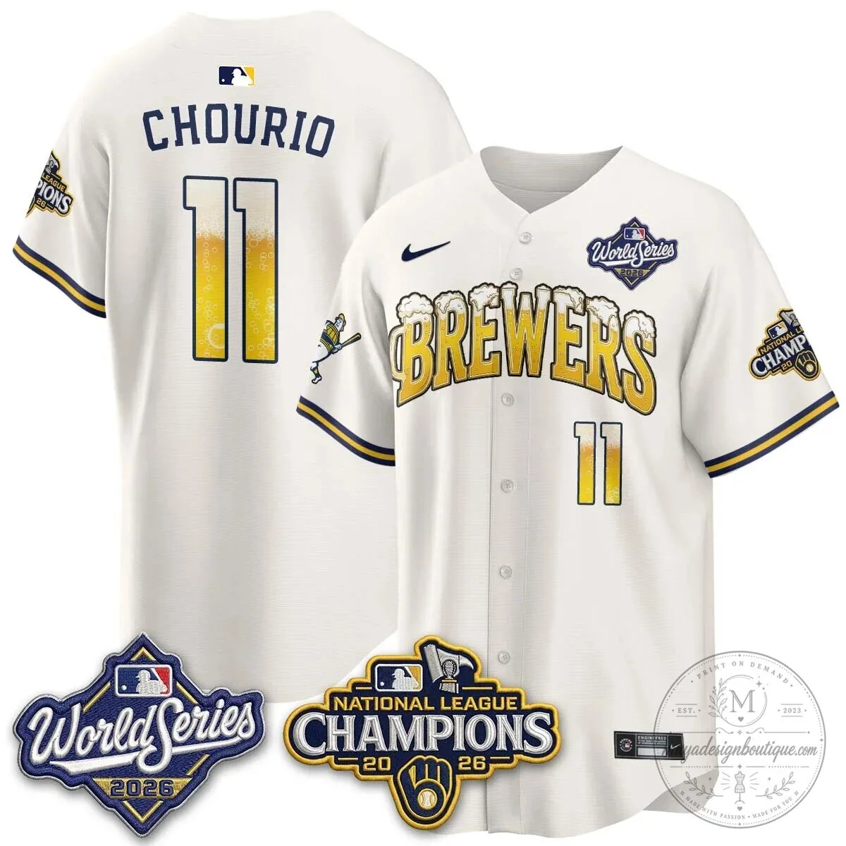 Milwaukee Brewers Bob Uecker World Series Champions Baseball Jersey 103 Milwaukee Brewers Bob Uecker World Series Champions Baseball Jersey