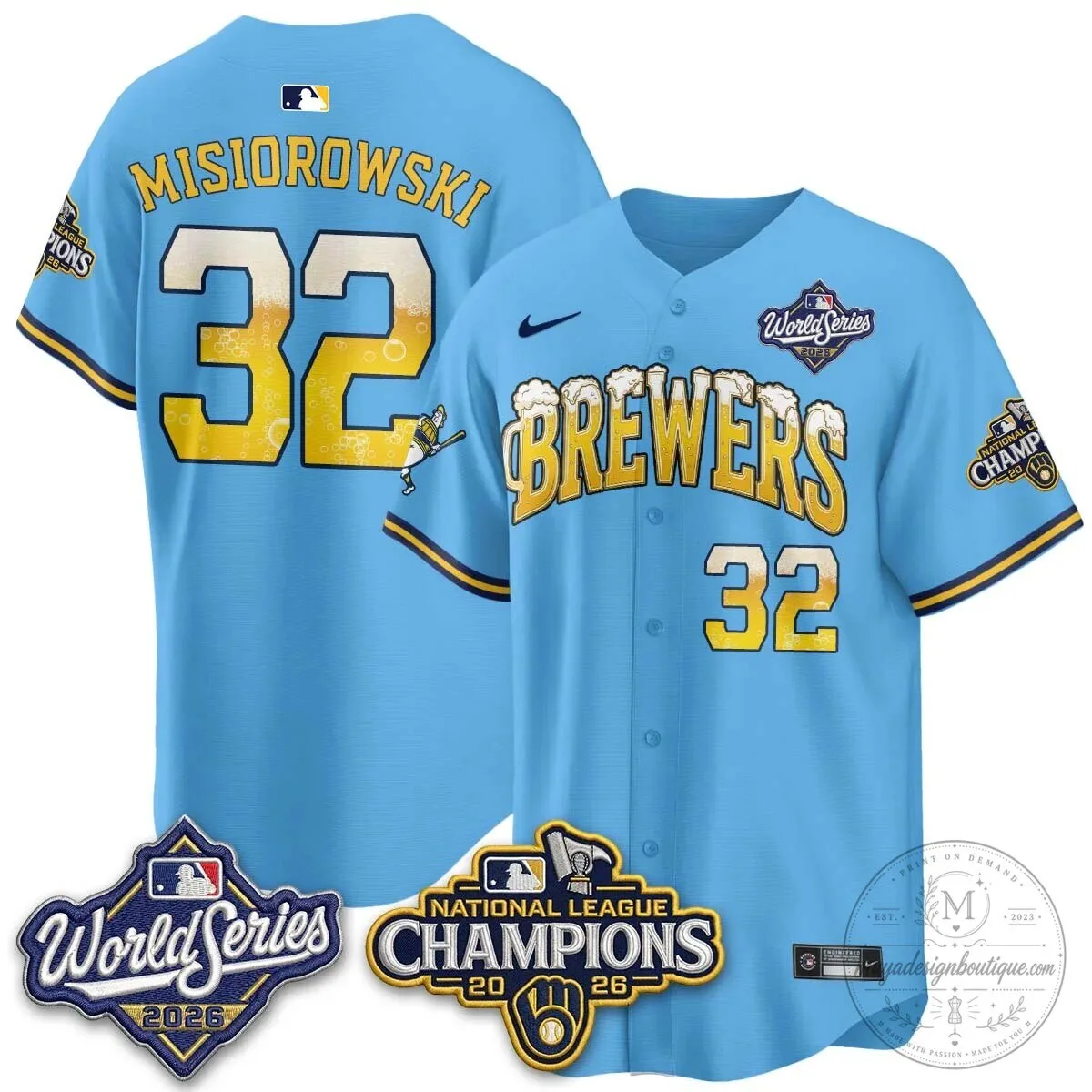 Milwaukee Brewers Bob Uecker World Series Champions Baseball Jersey 113 Milwaukee Brewers Bob Uecker World Series Champions Baseball Jersey