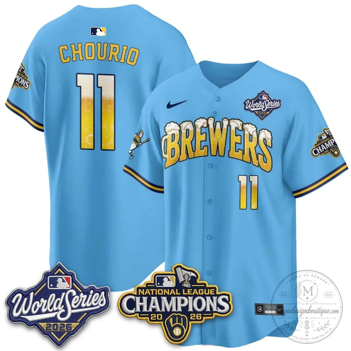 Milwaukee Brewers Bob Uecker World Series Champions Baseball Jersey 115 Milwaukee Brewers Bob Uecker World Series Champions Baseball Jersey