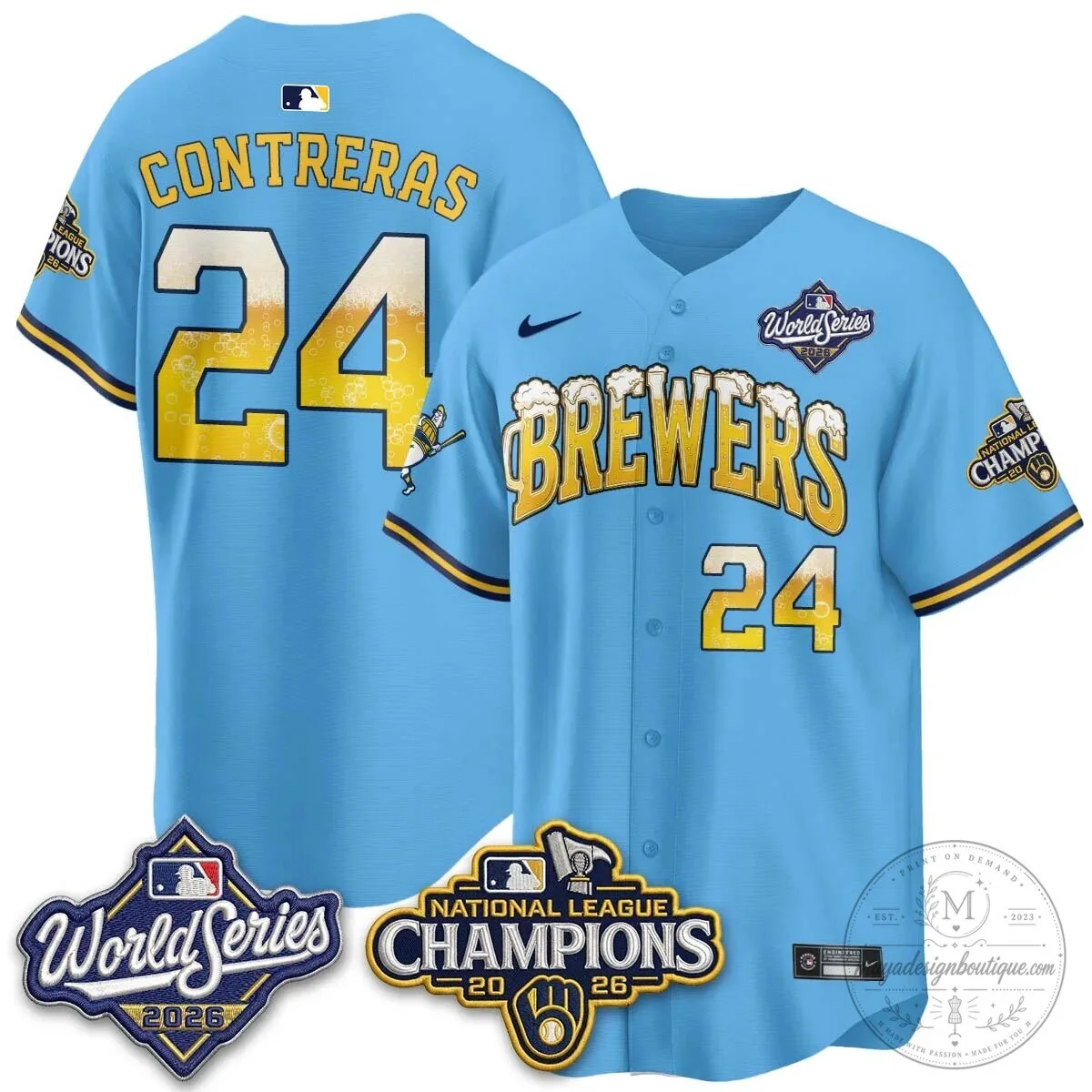 Milwaukee Brewers Bob Uecker World Series Champions Baseball Jersey 116 Milwaukee Brewers Bob Uecker World Series Champions Baseball Jersey