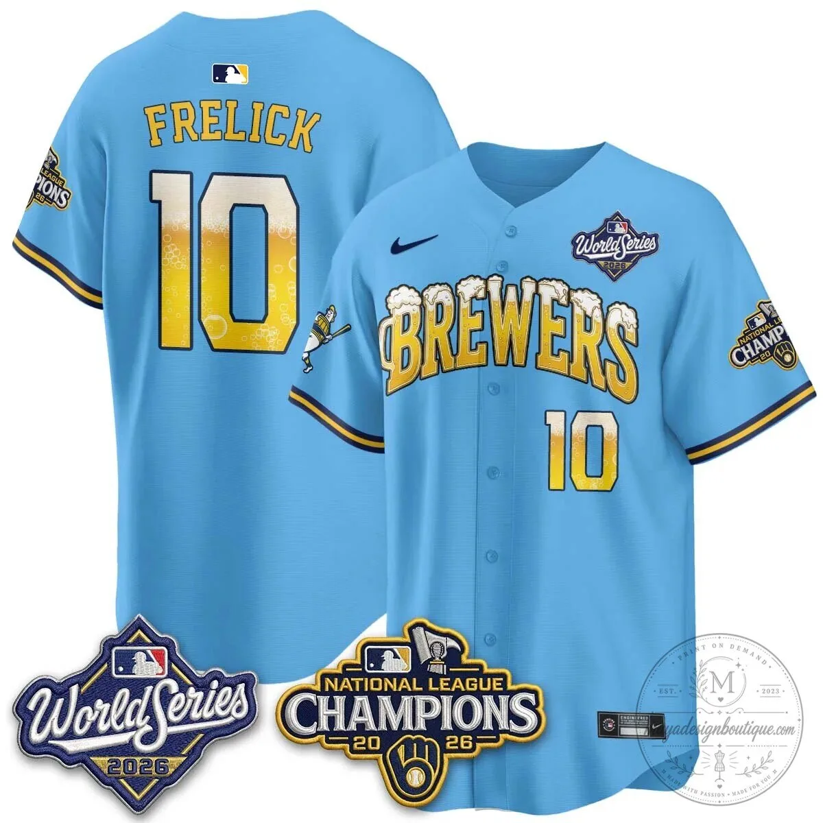 Milwaukee Brewers Bob Uecker World Series Champions Baseball Jersey 119 Milwaukee Brewers Bob Uecker World Series Champions Baseball Jersey