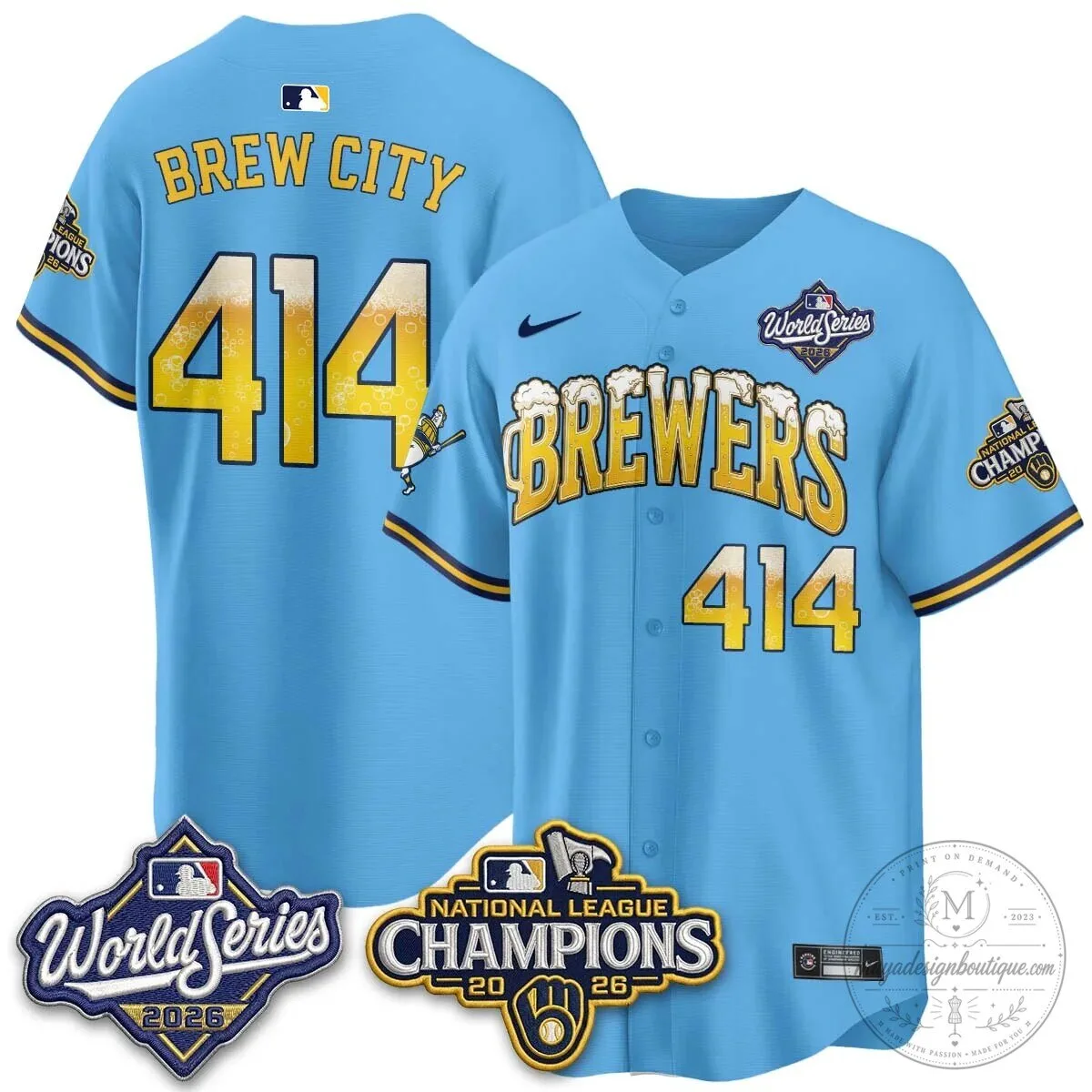 Milwaukee Brewers Bob Uecker World Series Champions Baseball Jersey 123 Milwaukee Brewers Bob Uecker World Series Champions Baseball Jersey