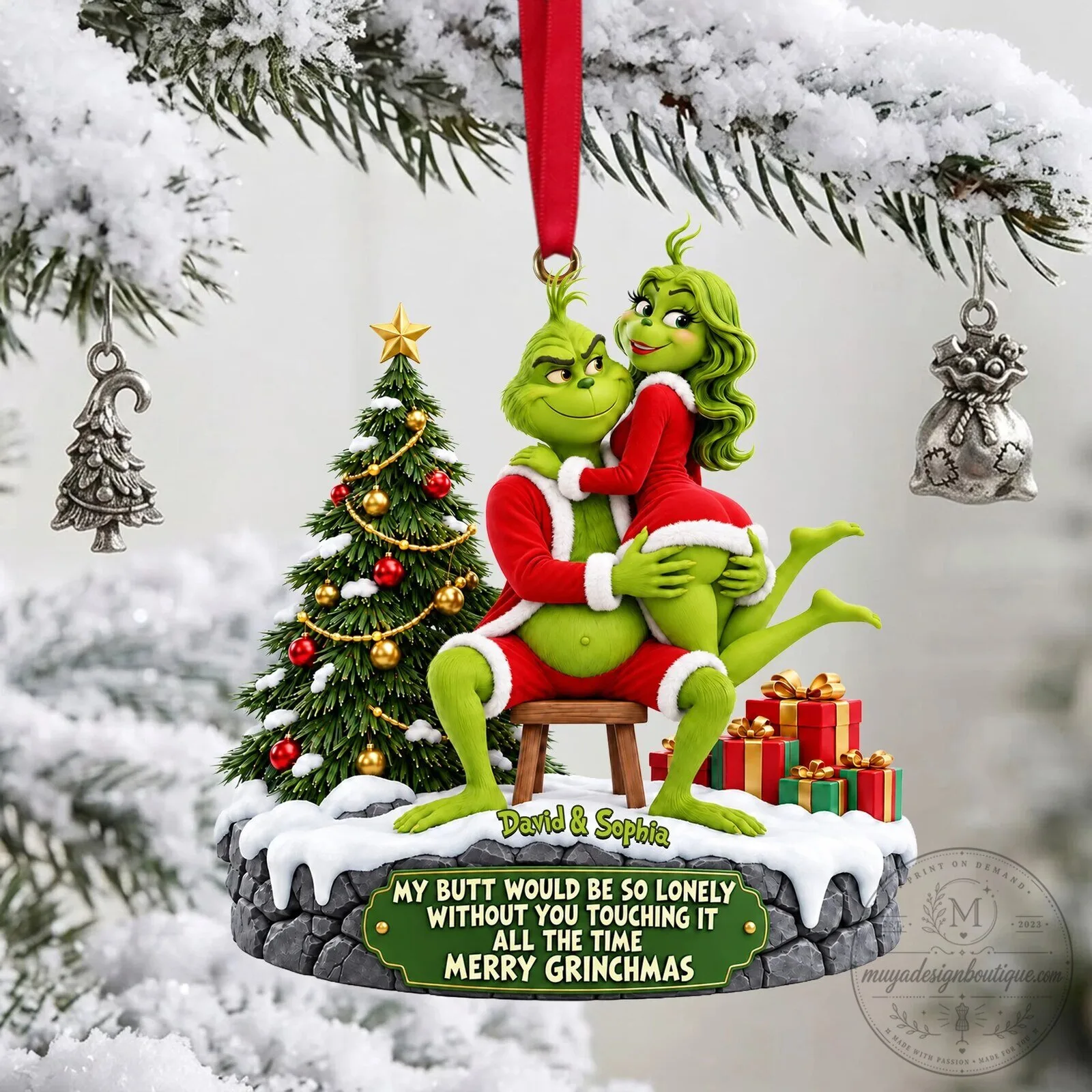 Christmas Ornament of Grinch and Cindy Lou Who Couple 10 Christmas Ornament of Grinch and Cindy Lou Who Couple