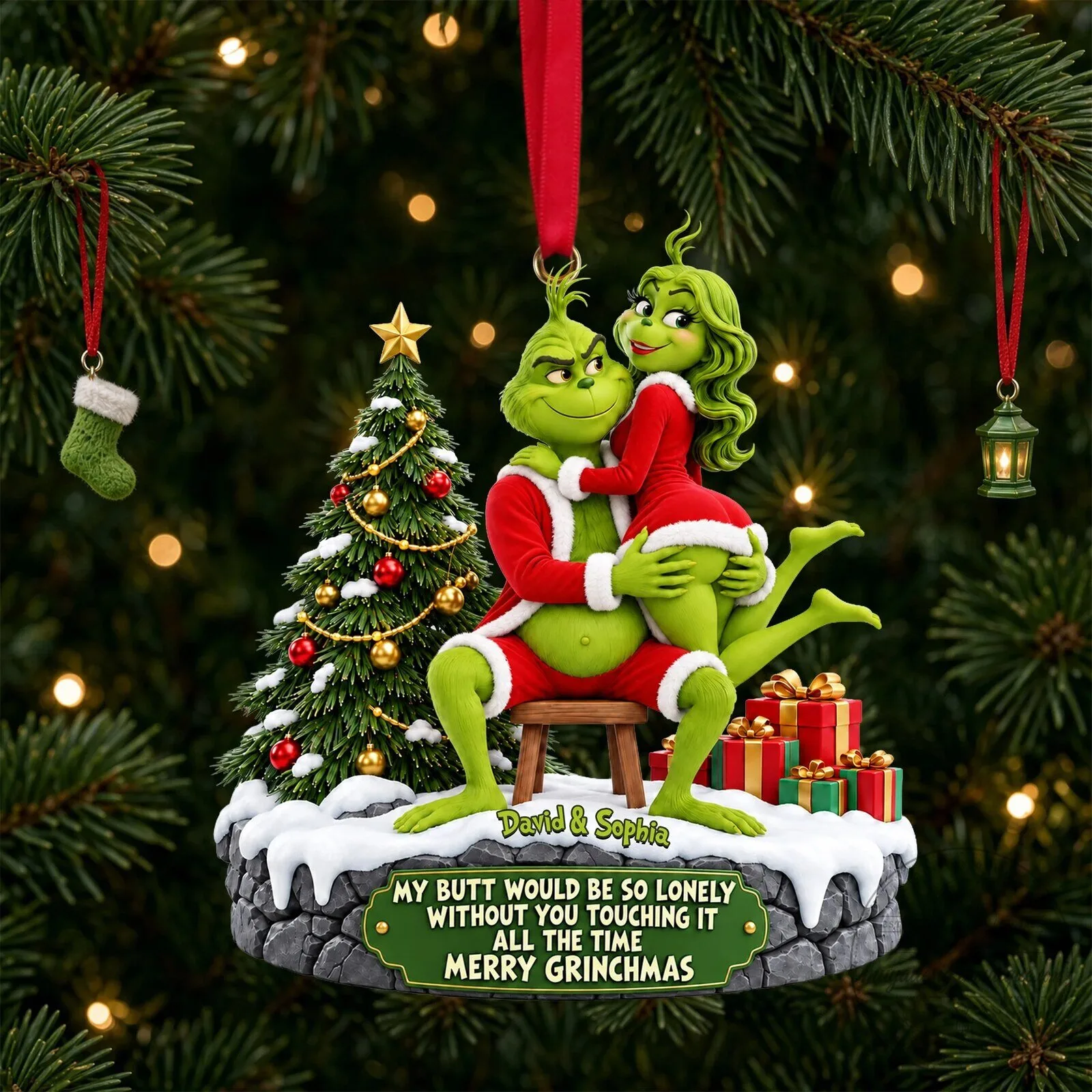 Christmas Ornament of Grinch and Cindy Lou Who Couple 11 Christmas Ornament of Grinch and Cindy Lou Who Couple