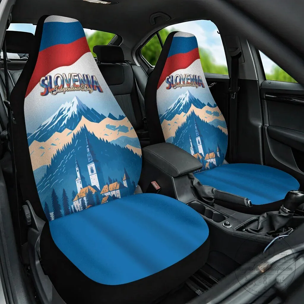 Slovenia Independence Day Lake Bled Julian Alps Landscape Car Seat Cover