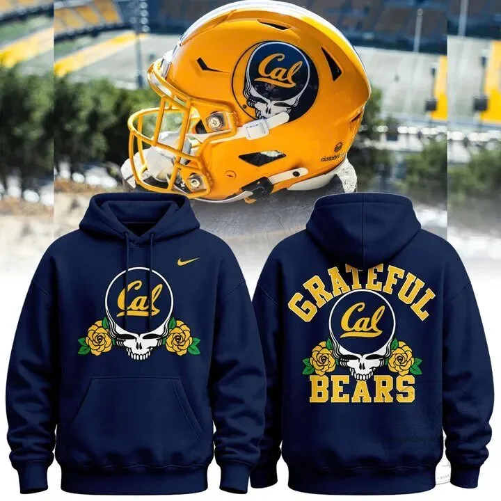 Cal Football Grateful Dead Bears Skull and Roses Hoodie
