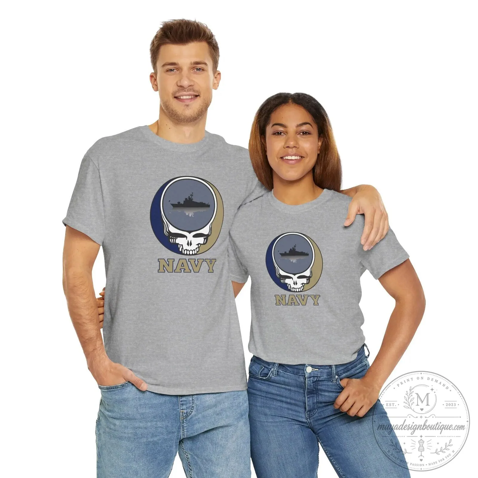 United States Navy Grateful Dead Style Skull Ship Logo T-Shirt 14 United States Navy Grateful Dead Style Skull Ship Logo T-Shirt