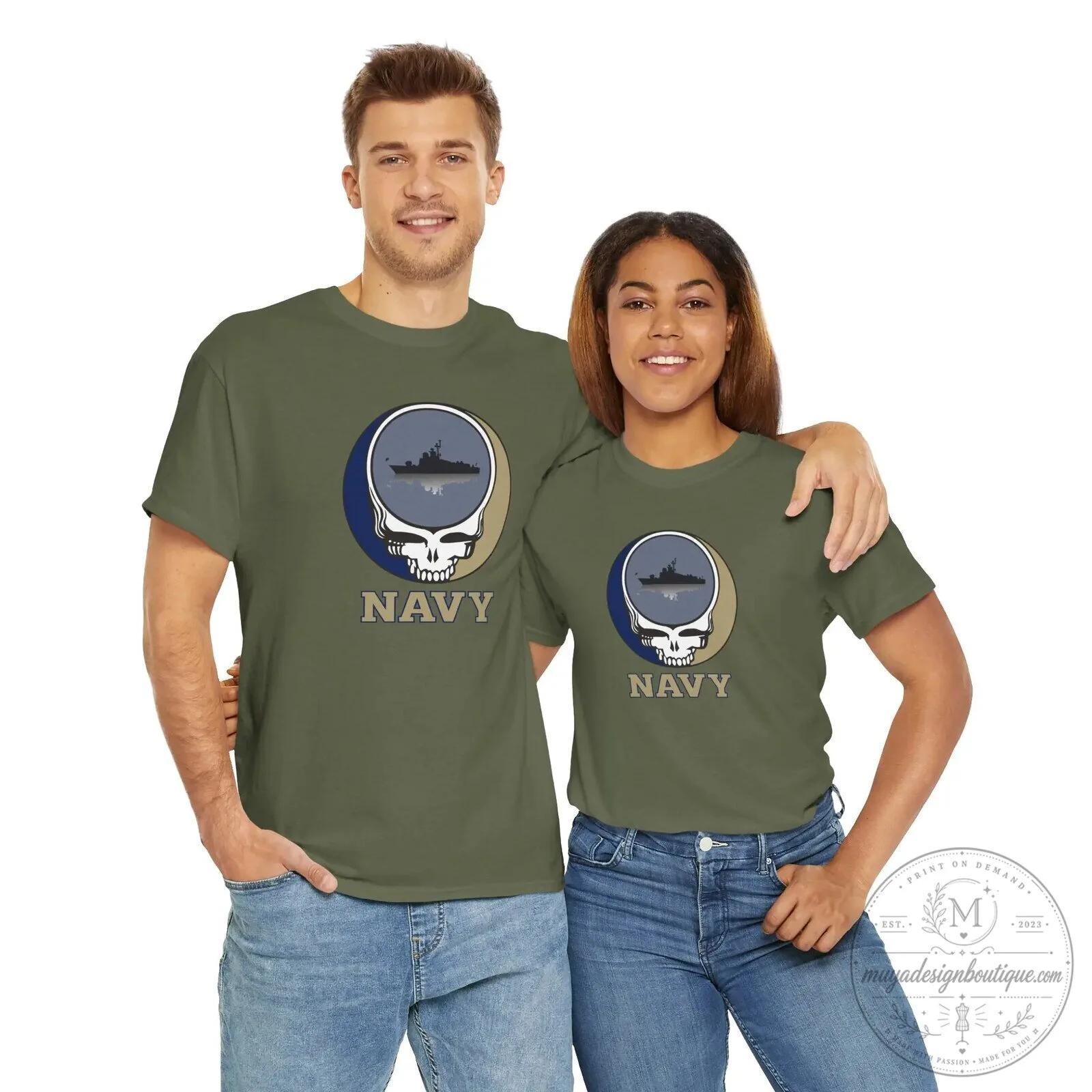 United States Navy Grateful Dead Style Skull Ship Logo T-Shirt 15 United States Navy Grateful Dead Style Skull Ship Logo T-Shirt