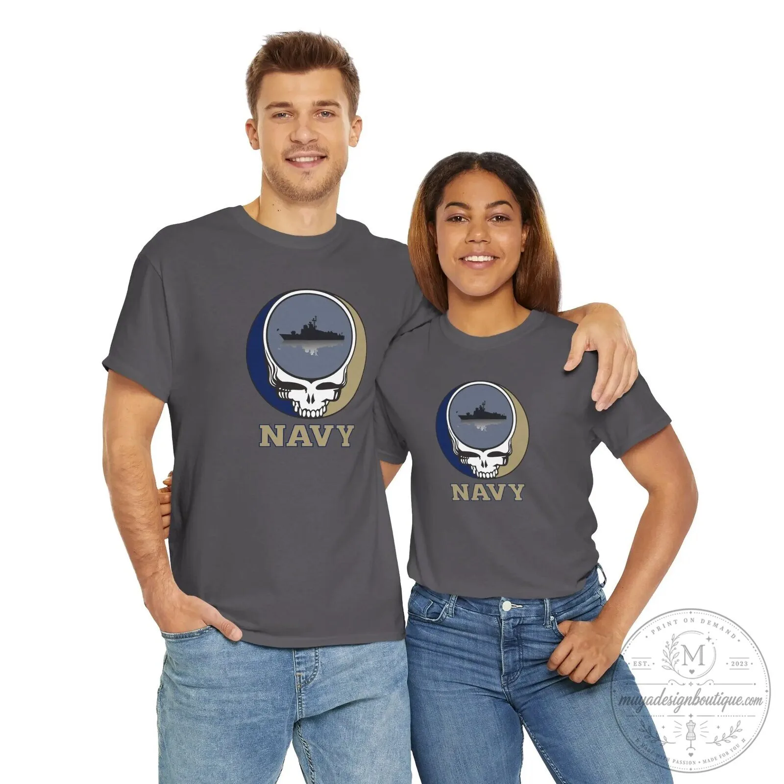 United States Navy Grateful Dead Style Skull Ship Logo T-Shirt 17 United States Navy Grateful Dead Style Skull Ship Logo T-Shirt