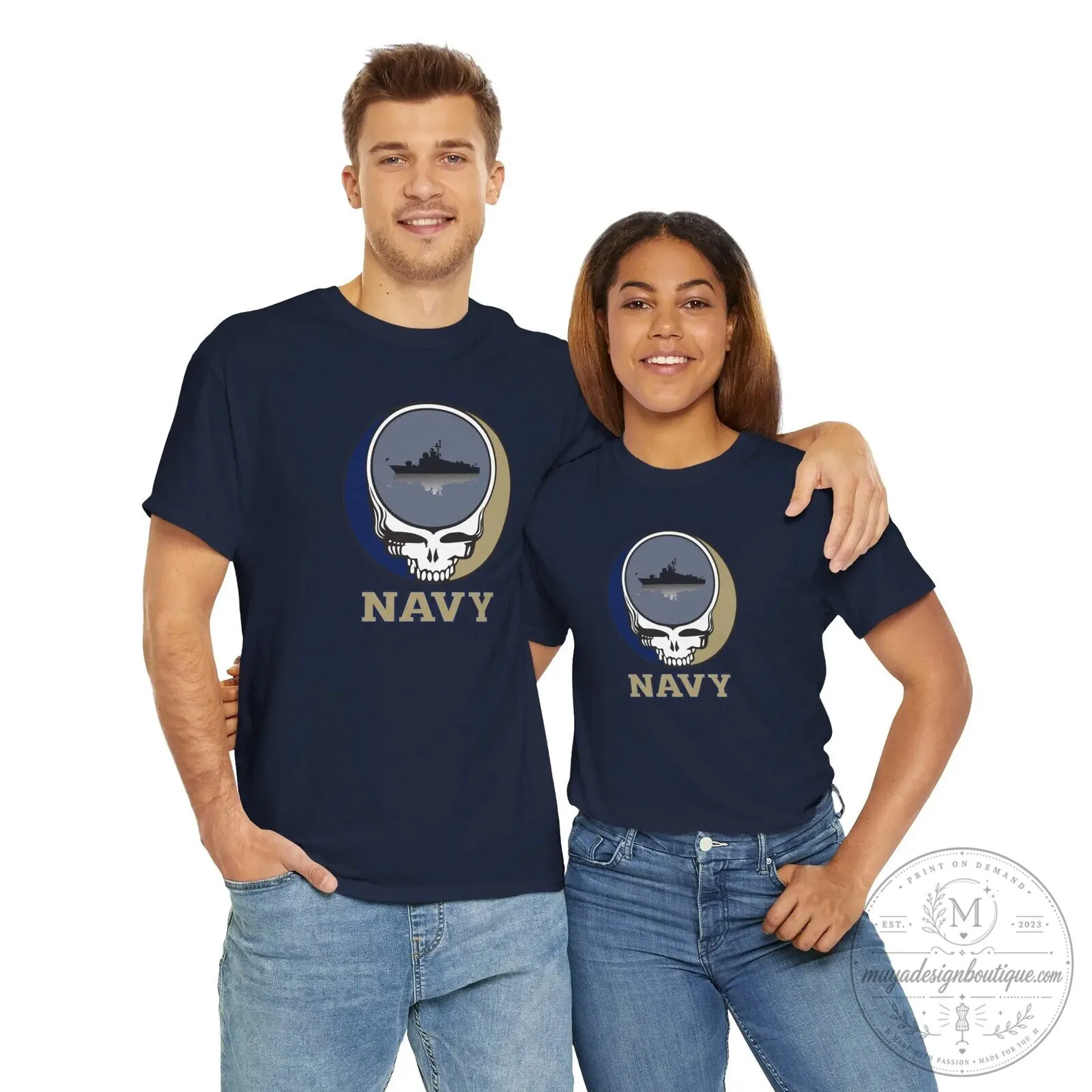 United States Navy Grateful Dead Style Skull Ship Logo T-Shirt 18 United States Navy Grateful Dead Style Skull Ship Logo T-Shirt