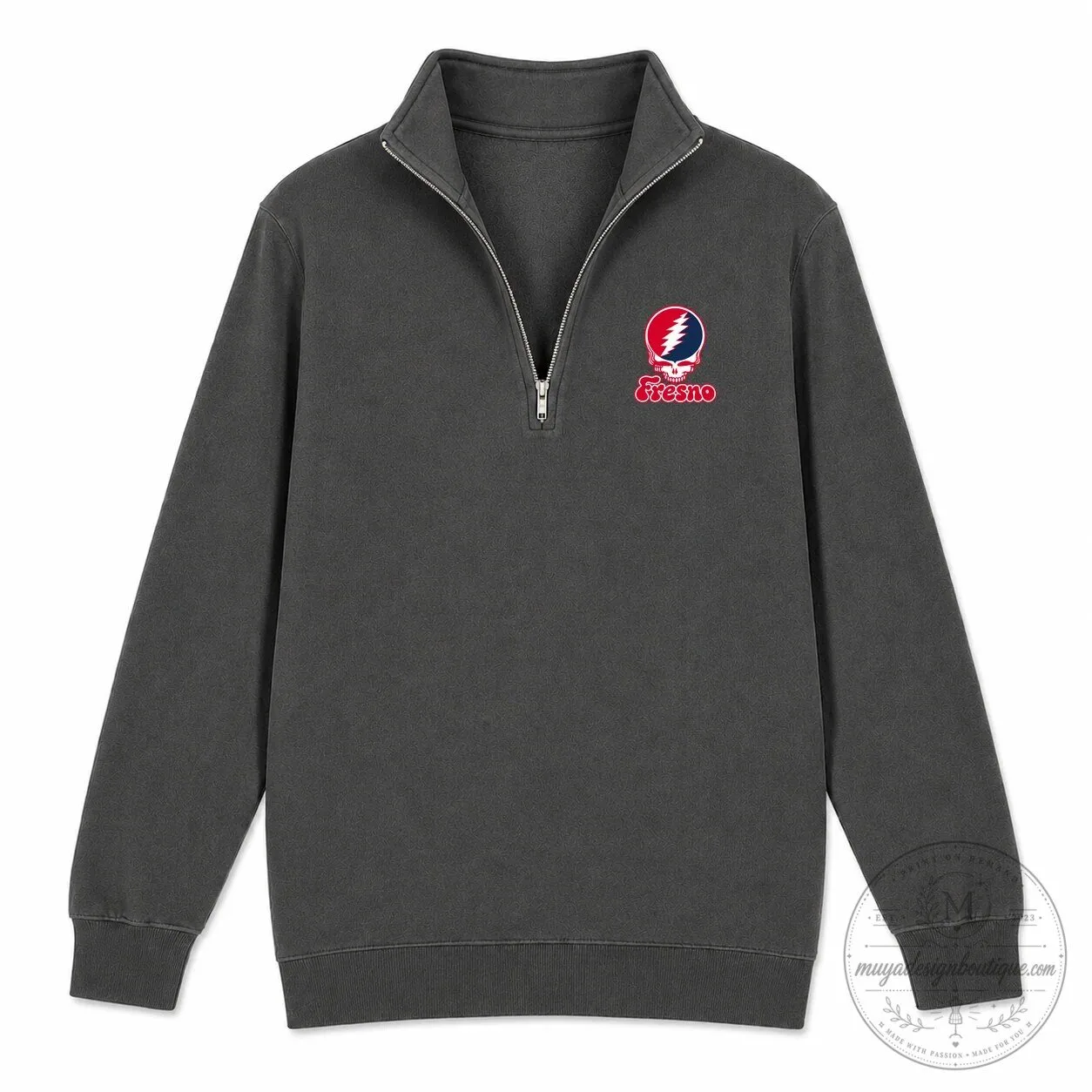Grateful Dead Steal Your Face Fresno Quarter-Zip Sweatshirt 7 Grateful Dead Steal Your Face Fresno Quarter-Zip Sweatshirt