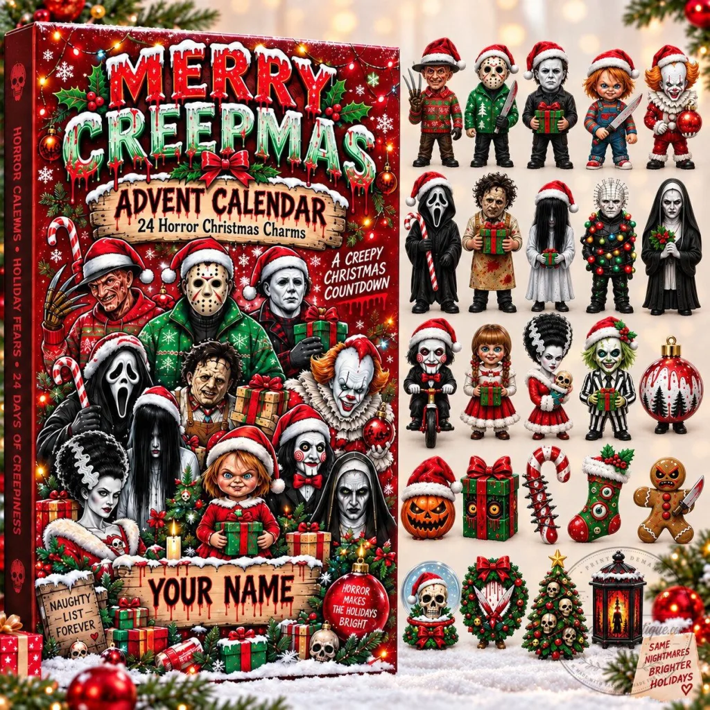 Horror Movie Characters Merry Creepmas Advent Calendar Personalized Christmas Gift 2D 49 Horror Movie Characters Merry Creepmas Advent Calendar Personalized Christmas Gift 2D
