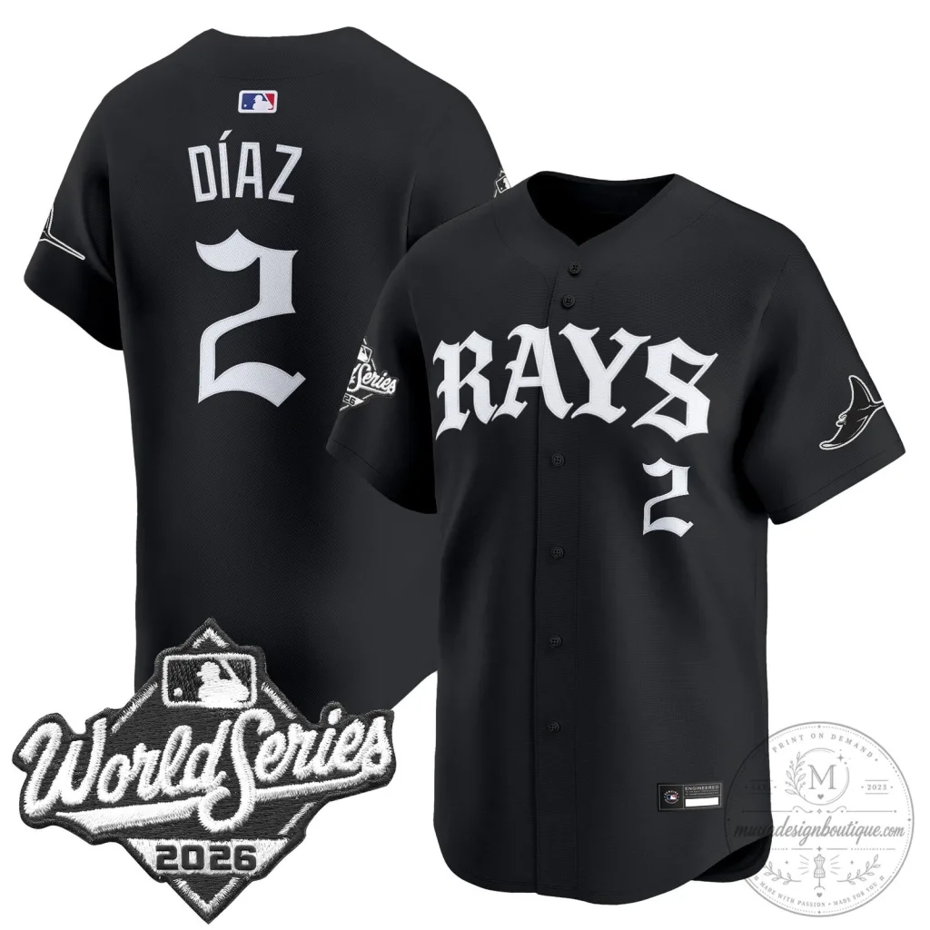 Tampa Bay Rays 2026 World Series Yandy Díaz Baseball Jersey Tampa Bay Rays 2026 World Series Yandy Díaz Baseball Jersey