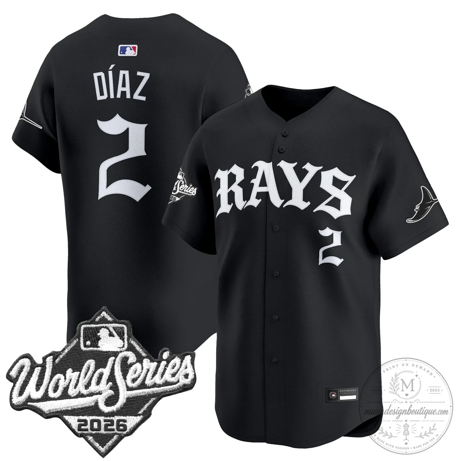 Tampa Bay Rays 2026 World Series Yandy Díaz Baseball Jersey