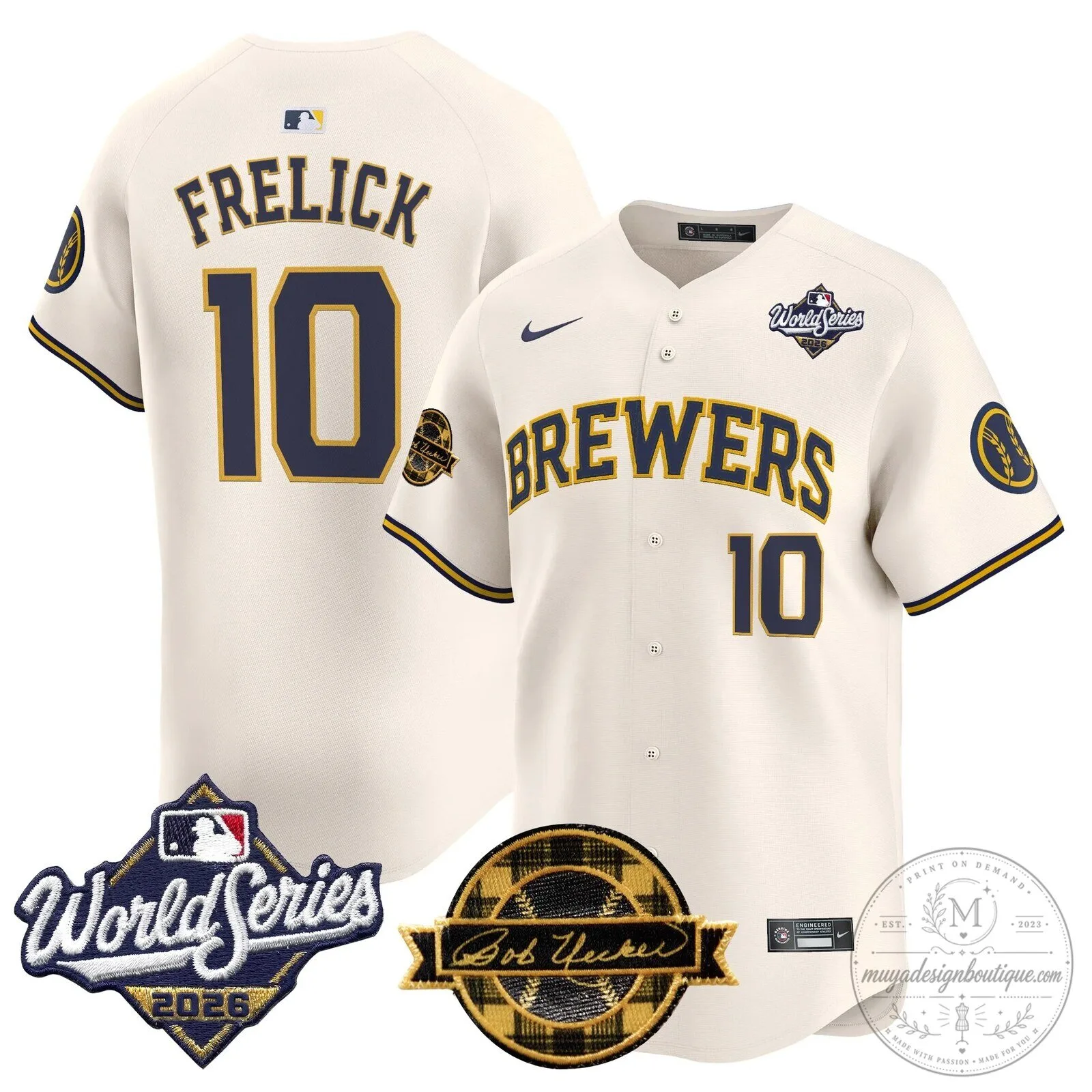 Milwaukee Brewers 2026 World Series Bob Uecker Baseball Jersey 58 Milwaukee Brewers 2026 World Series Bob Uecker Baseball Jersey