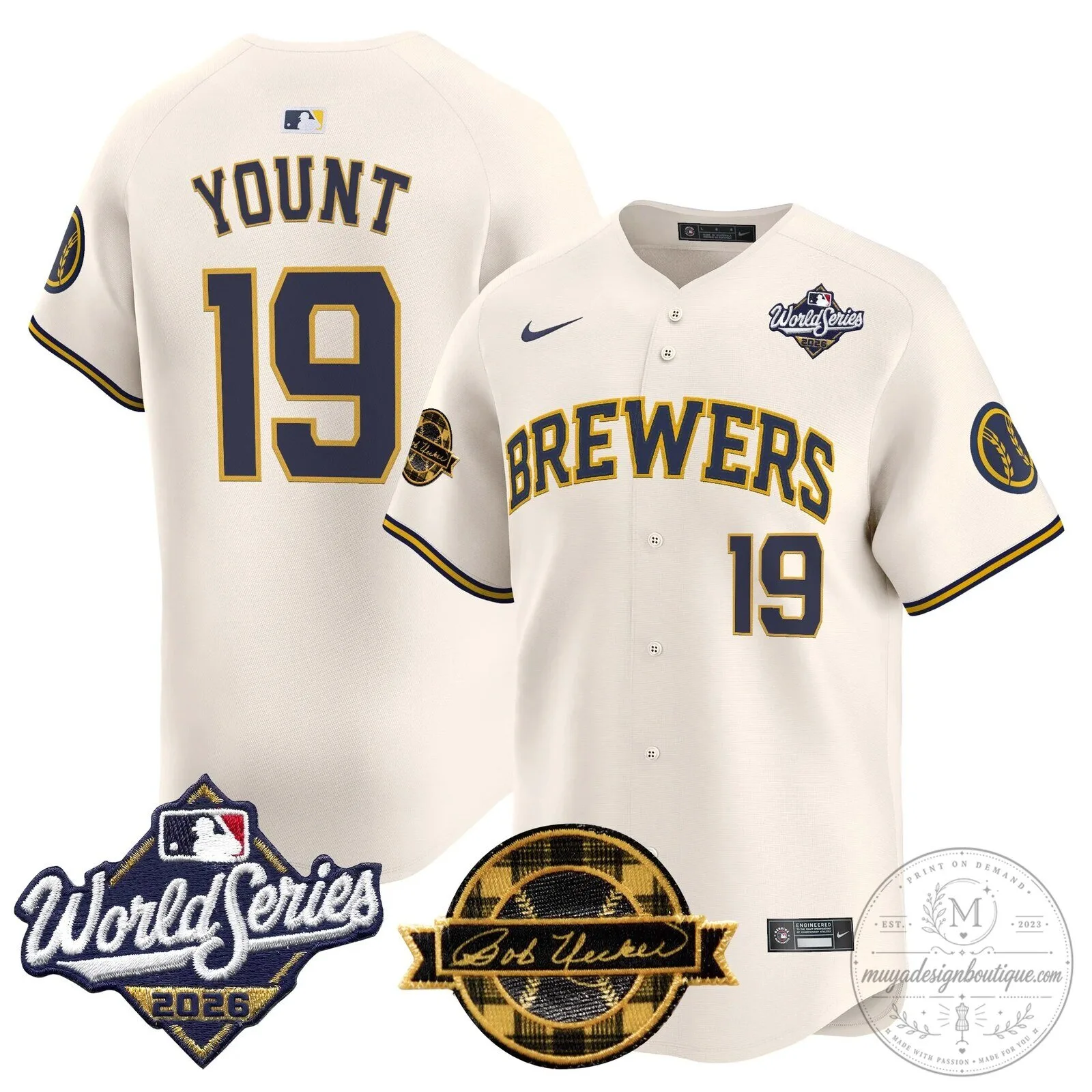 Milwaukee Brewers 2026 World Series Bob Uecker Baseball Jersey 59 Milwaukee Brewers 2026 World Series Bob Uecker Baseball Jersey