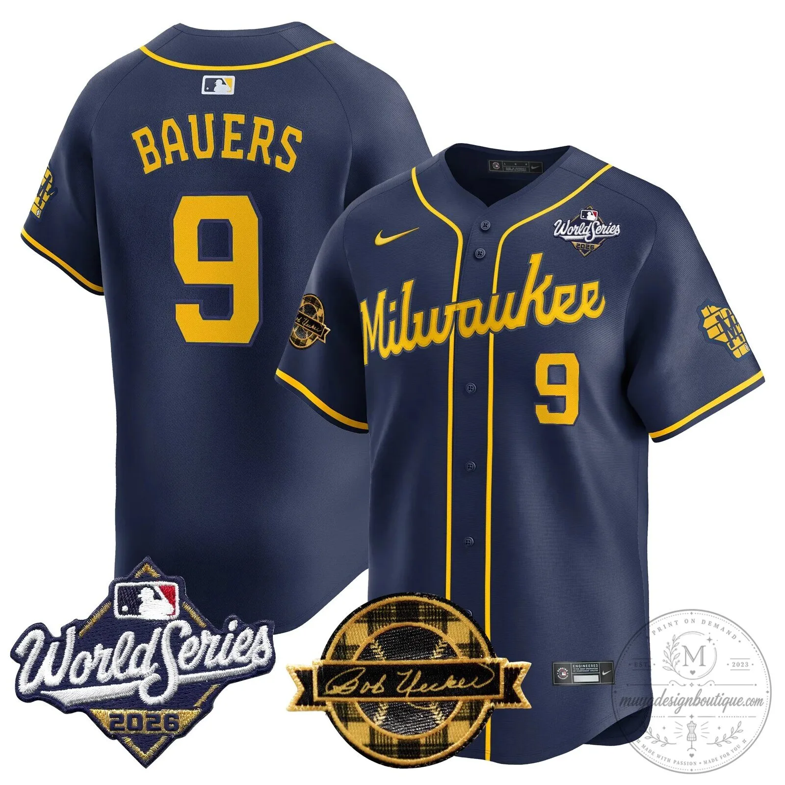 Milwaukee Brewers 2026 World Series Bob Uecker Baseball Jersey 67 Milwaukee Brewers 2026 World Series Bob Uecker Baseball Jersey