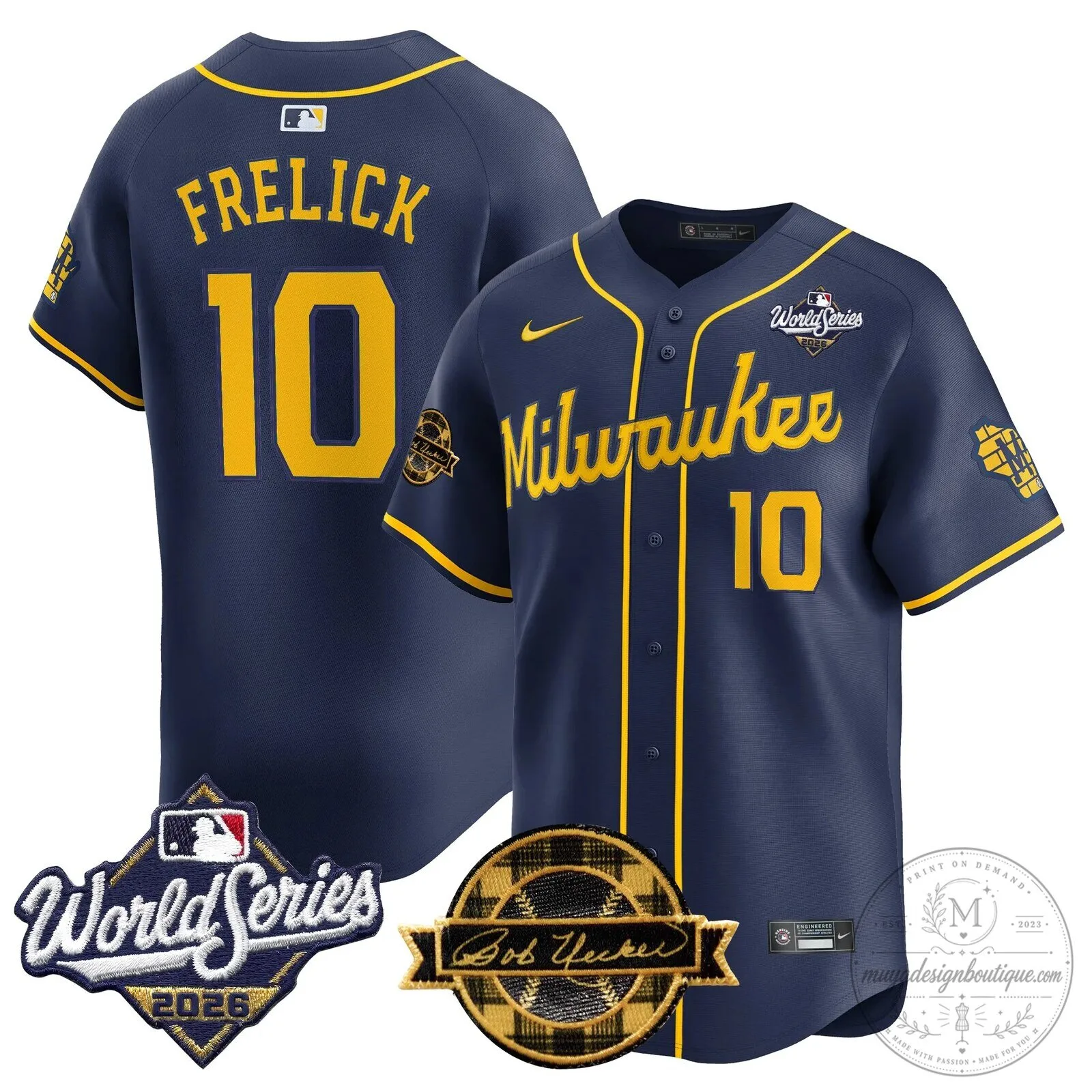 Milwaukee Brewers 2026 World Series Bob Uecker Baseball Jersey 70 Milwaukee Brewers 2026 World Series Bob Uecker Baseball Jersey