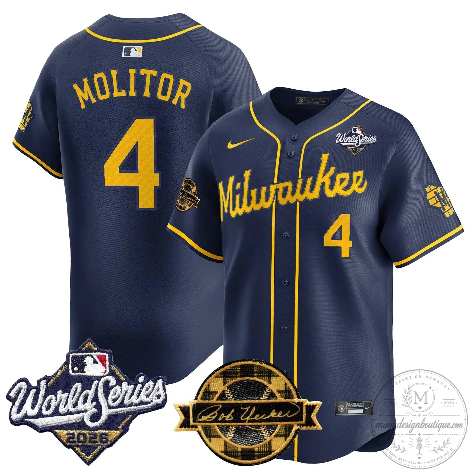 Milwaukee Brewers 2026 World Series Bob Uecker Baseball Jersey 72 Milwaukee Brewers 2026 World Series Bob Uecker Baseball Jersey