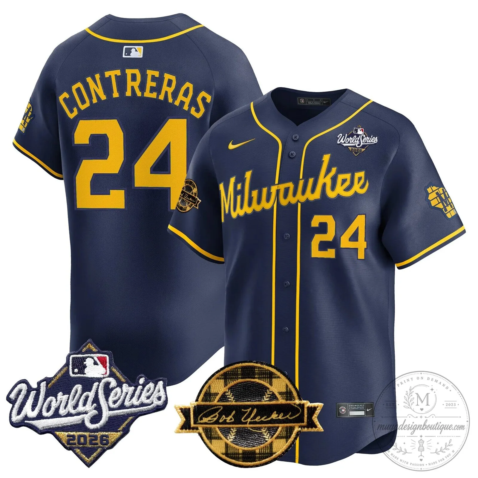 Milwaukee Brewers 2026 World Series Bob Uecker Baseball Jersey 73 Milwaukee Brewers 2026 World Series Bob Uecker Baseball Jersey