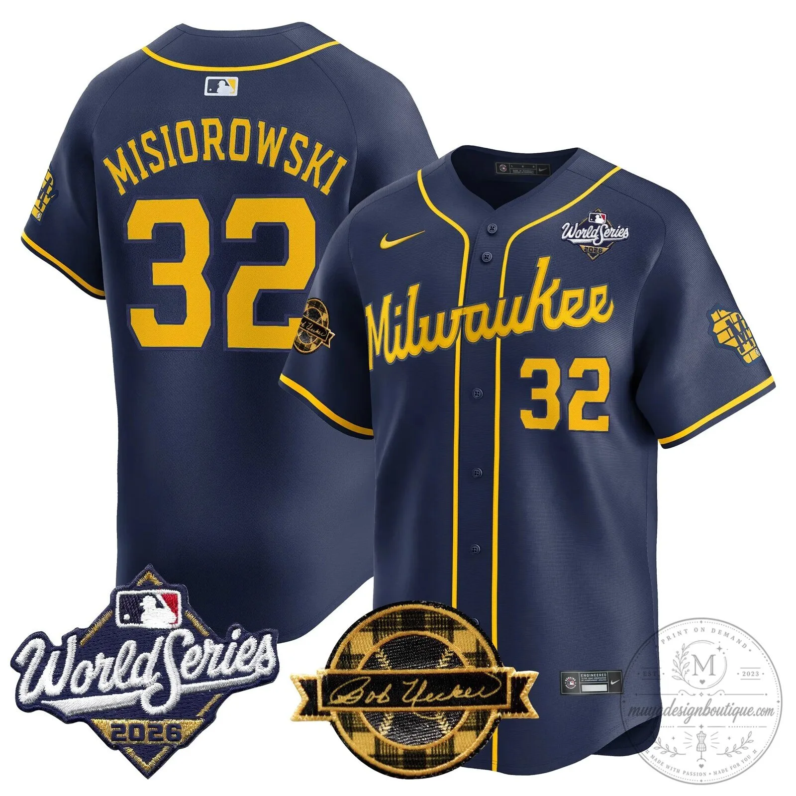 Milwaukee Brewers 2026 World Series Bob Uecker Baseball Jersey 74 Milwaukee Brewers 2026 World Series Bob Uecker Baseball Jersey