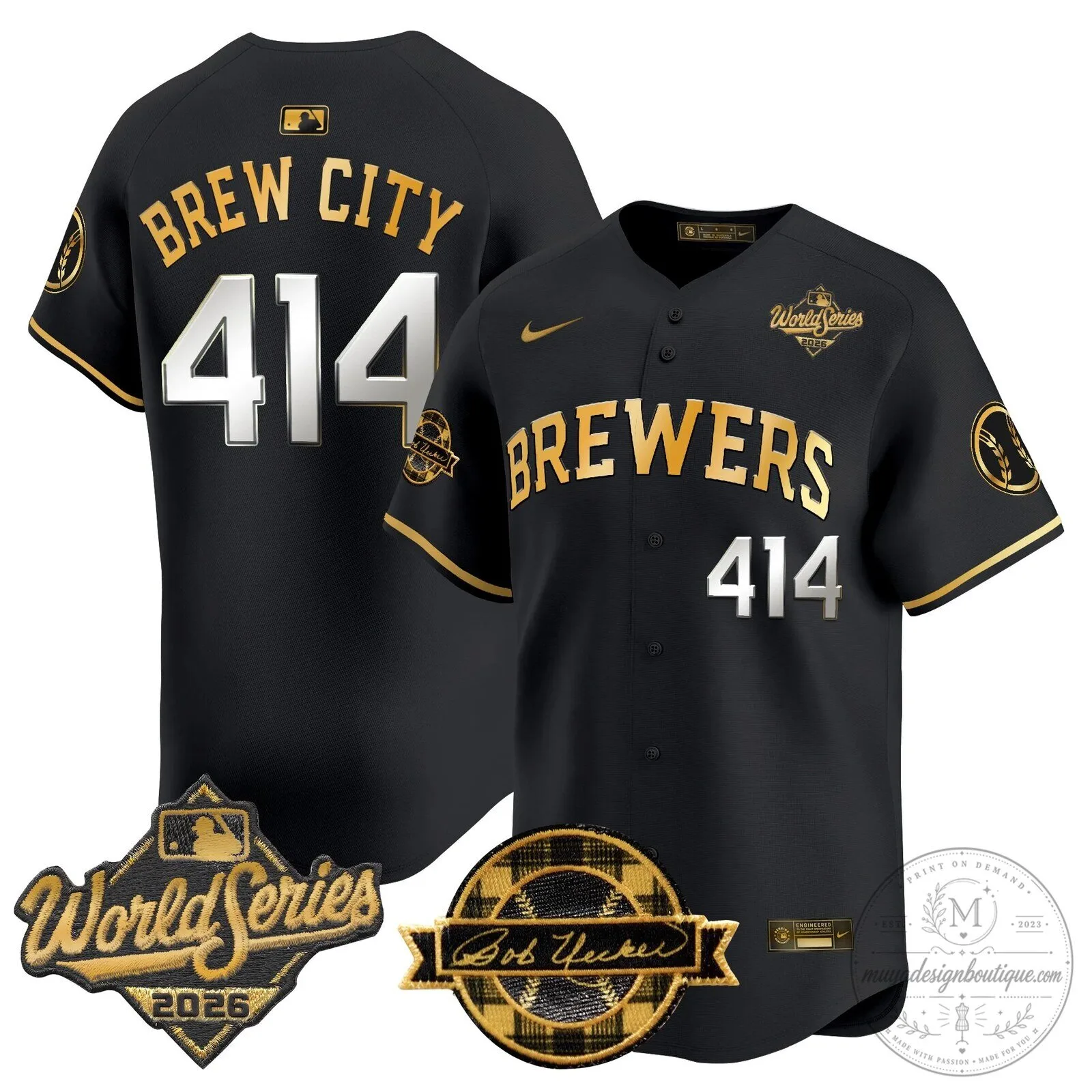 Milwaukee Brewers 2026 World Series Bob Uecker Baseball Jersey 76 Milwaukee Brewers 2026 World Series Bob Uecker Baseball Jersey
