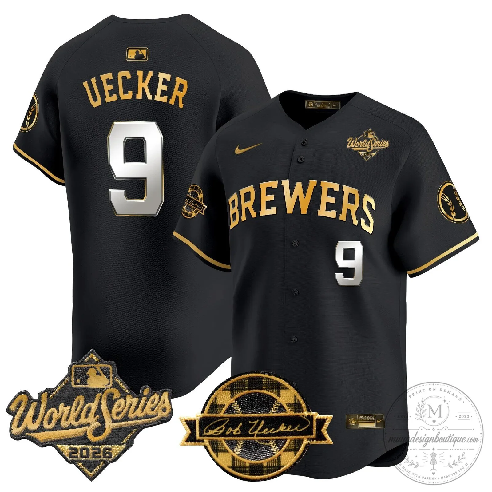 Milwaukee Brewers 2026 World Series Bob Uecker Baseball Jersey 77 Milwaukee Brewers 2026 World Series Bob Uecker Baseball Jersey